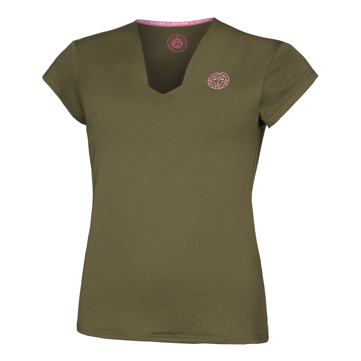 BIDI BADU Crew V-Neck T-shirt Damer - oliv,