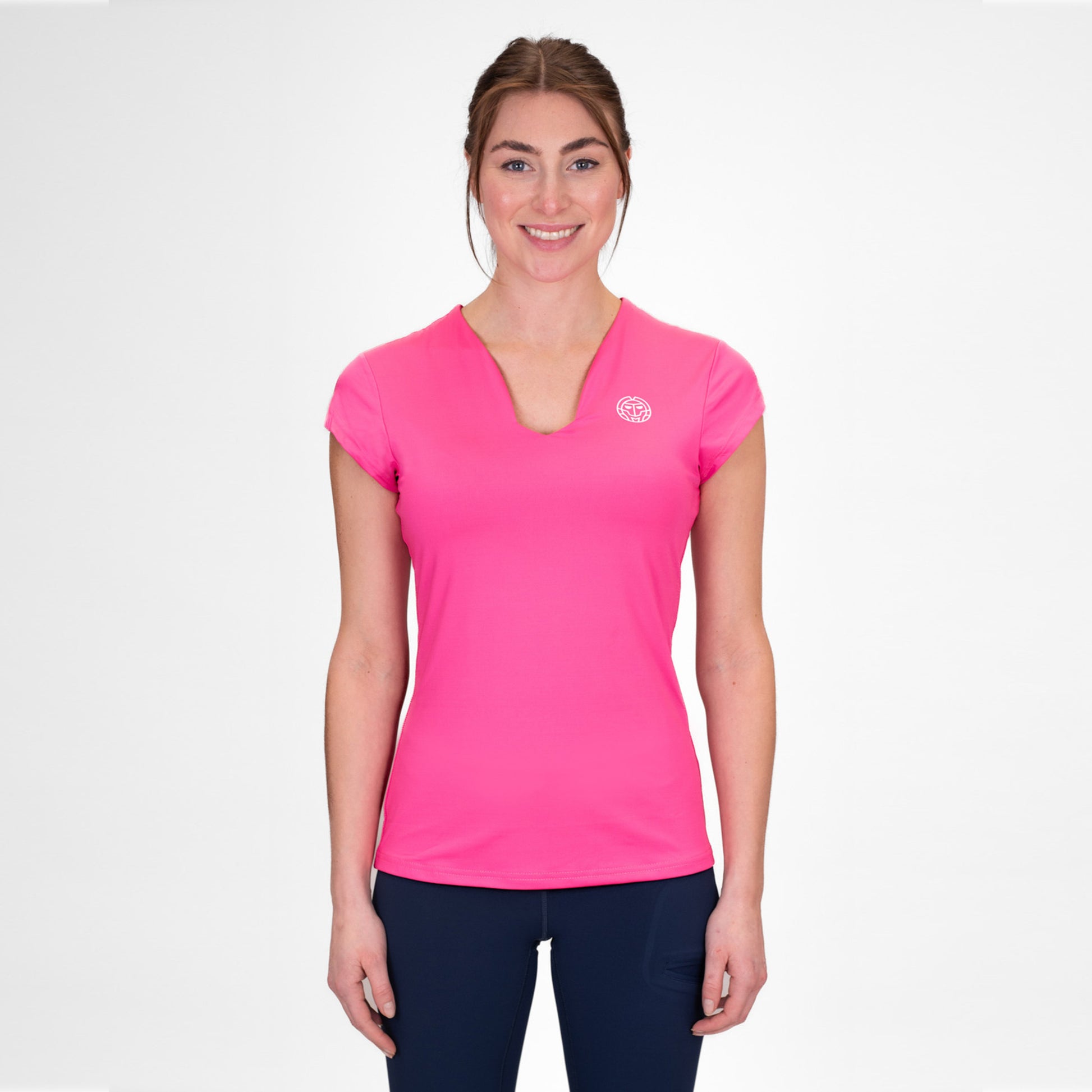 BIDI BADU Crew V-Neck T-shirt Damer-Pink