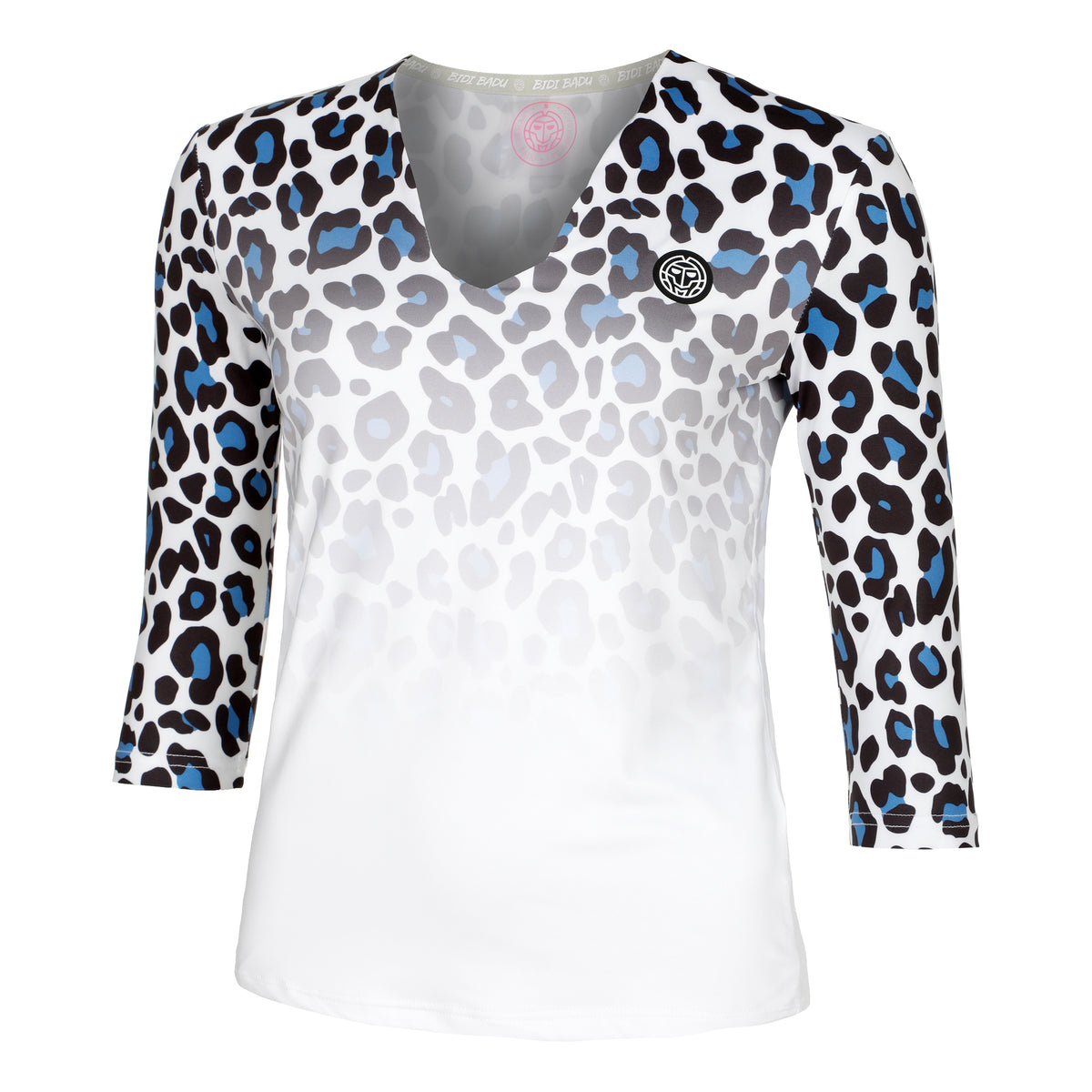 BIDI BADU Leoparty Styles V-Neck Långärmat Damer - vit, svart