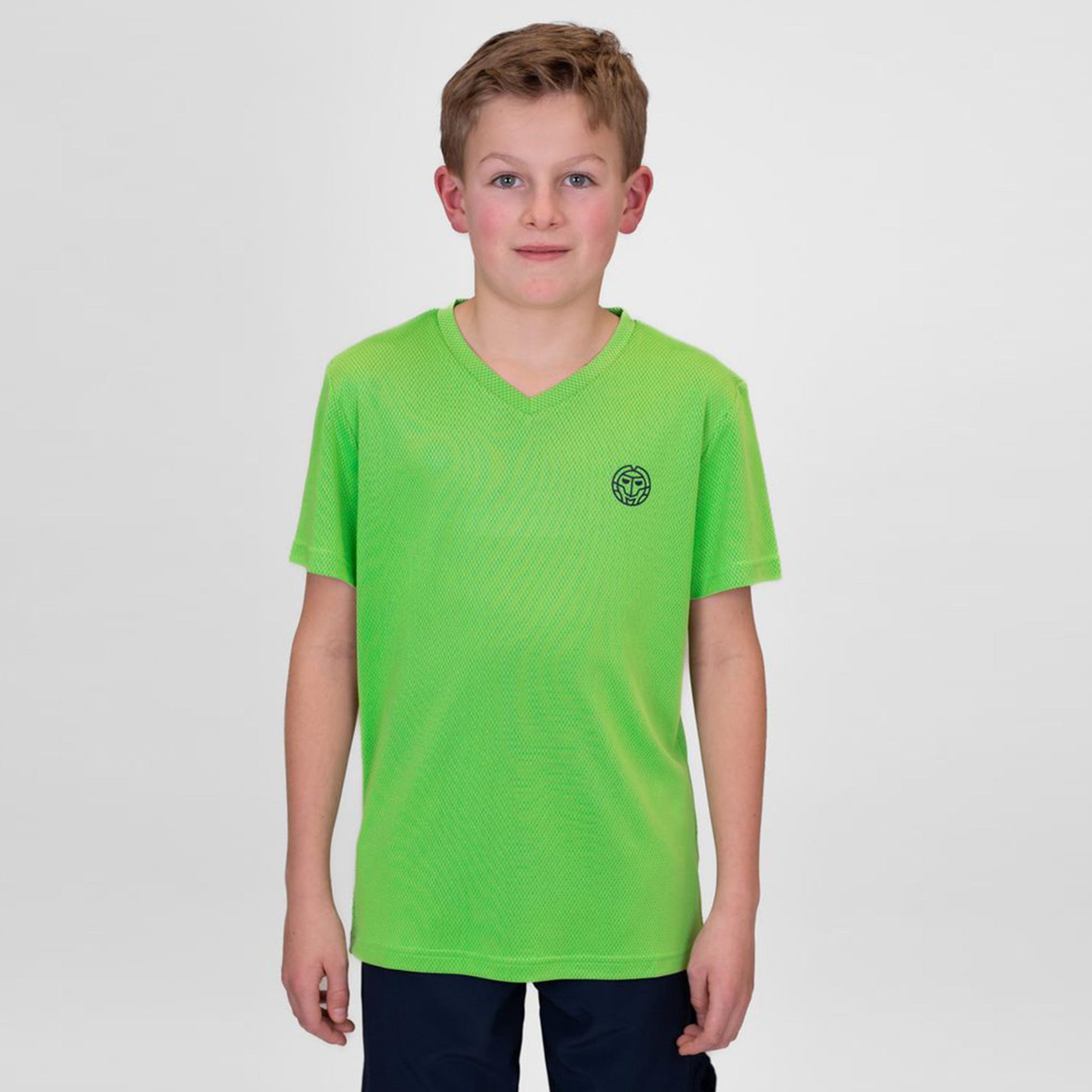 BIDI BADU Crew Inside Out V-Neck T-shirt Pojkar-Neongrön,Mörkblå