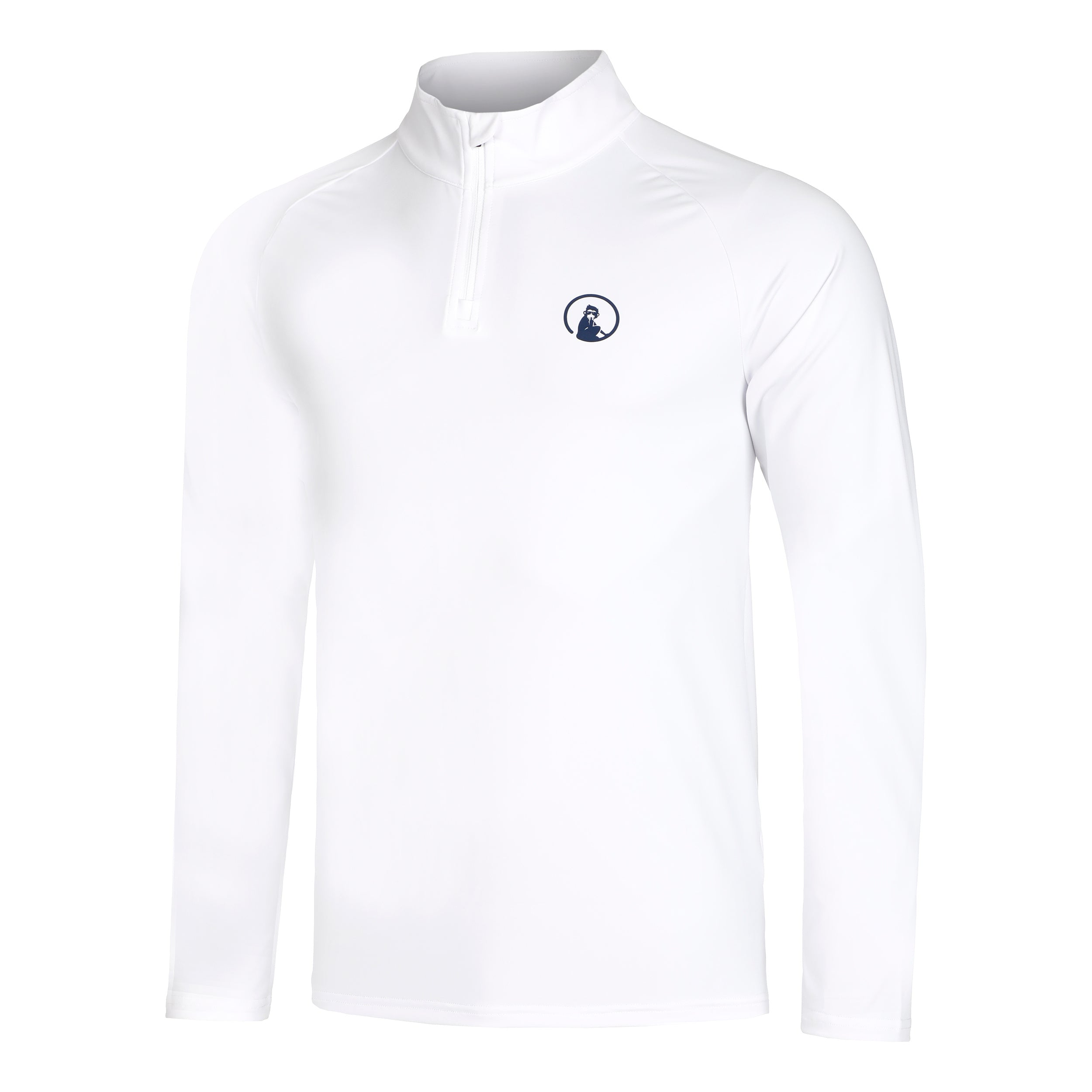 Quiet Please Big Serve 1/4 Zip Långärmat Herrar-Vit