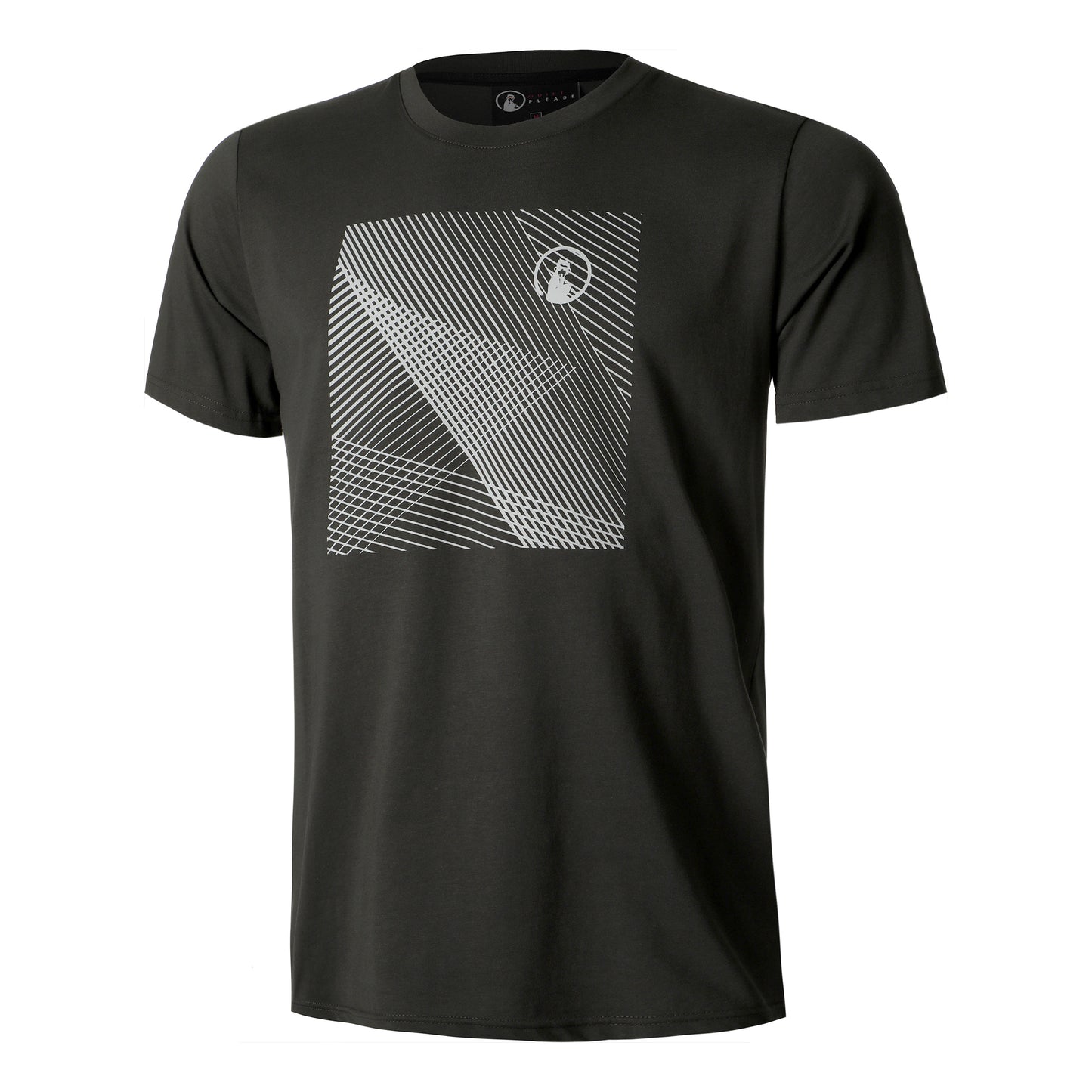 Quiet Please Square Lines T-shirt Herrar - antracit,