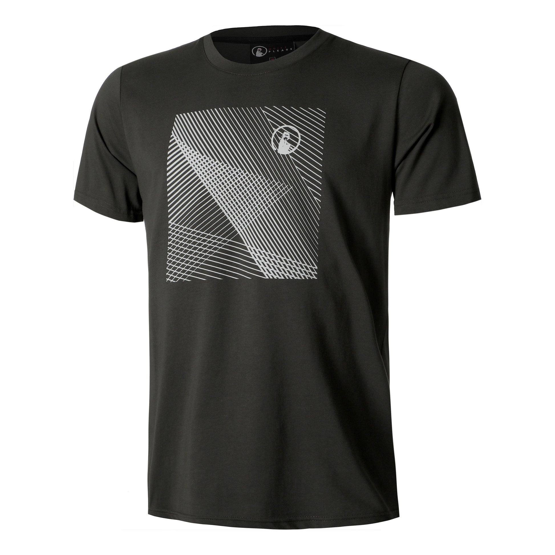 Quiet Please Square Lines T-shirt Herrar - antracit,