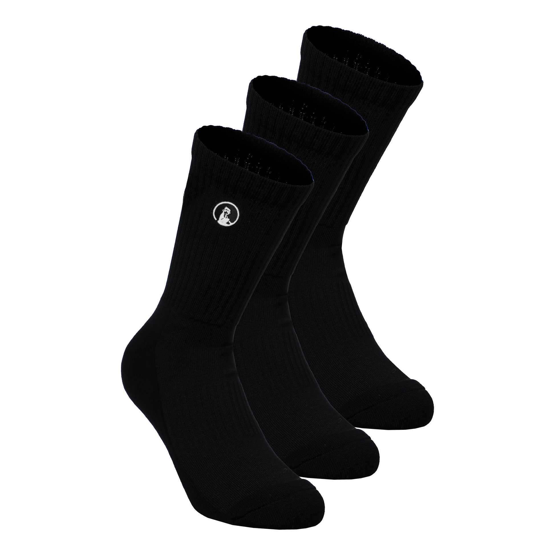 Quiet Please Performance Long Tennisstrumpor 3-pack-Svart