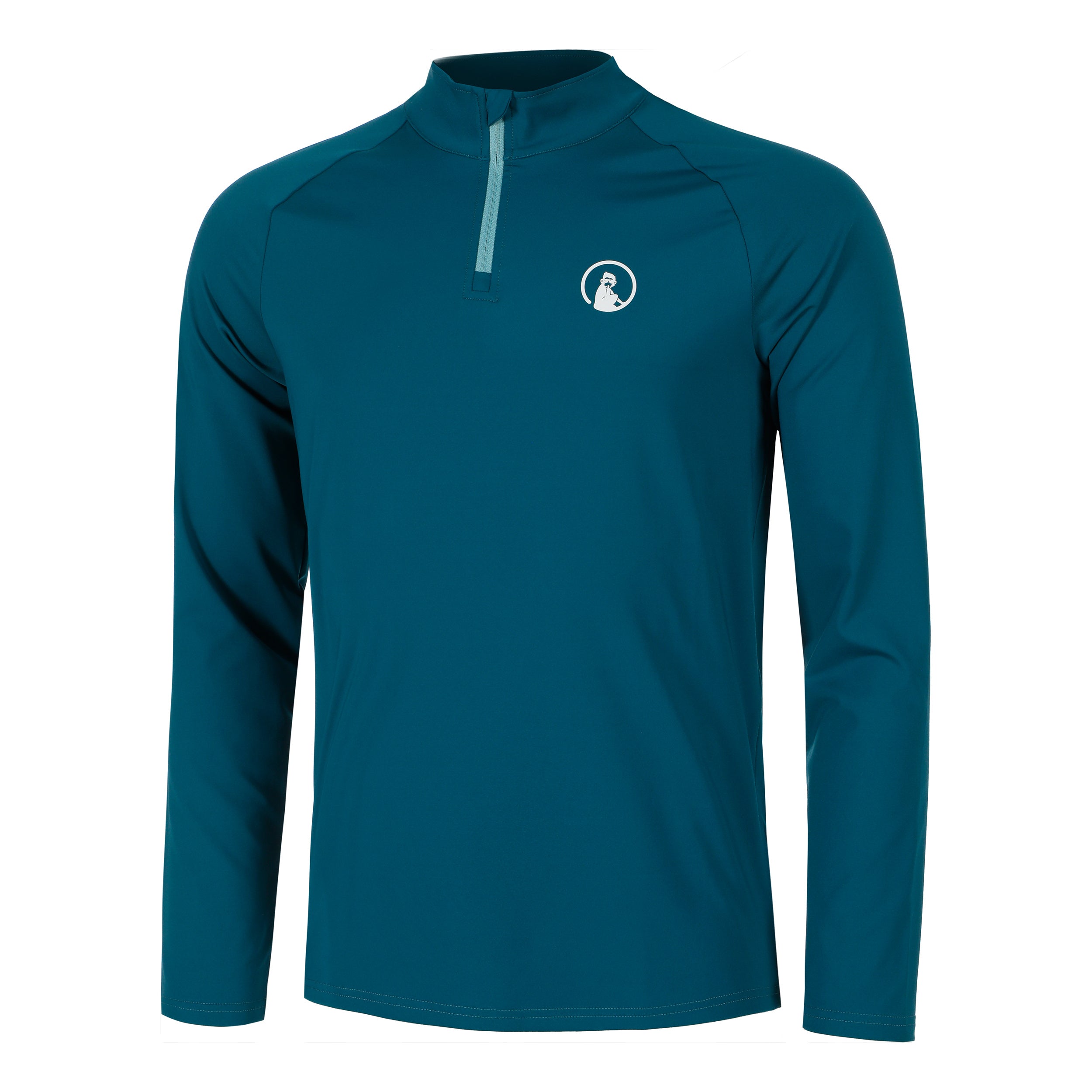 Quiet Please Create Big Serve 1/4 Zip Långärmat Herrar-Petrol,Vit