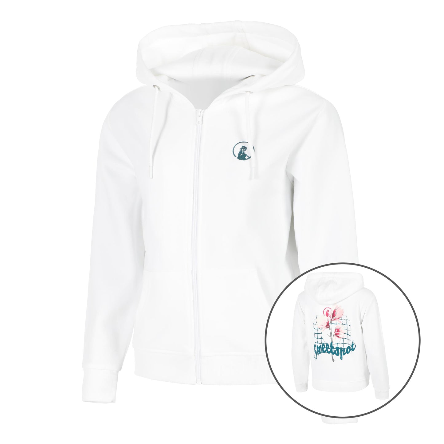 Quiet Please Create Flower Zip Sweat-jacka Damer-Vit,Flerfärgad