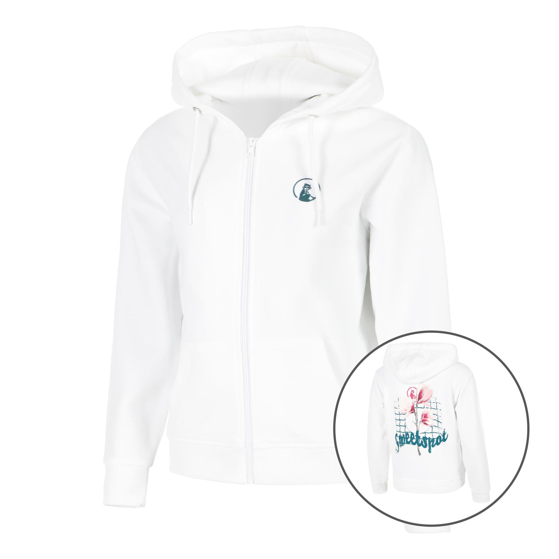 Quiet Please Create Flower Zip Sweat-jacka Damer-Vit,Flerfärgad