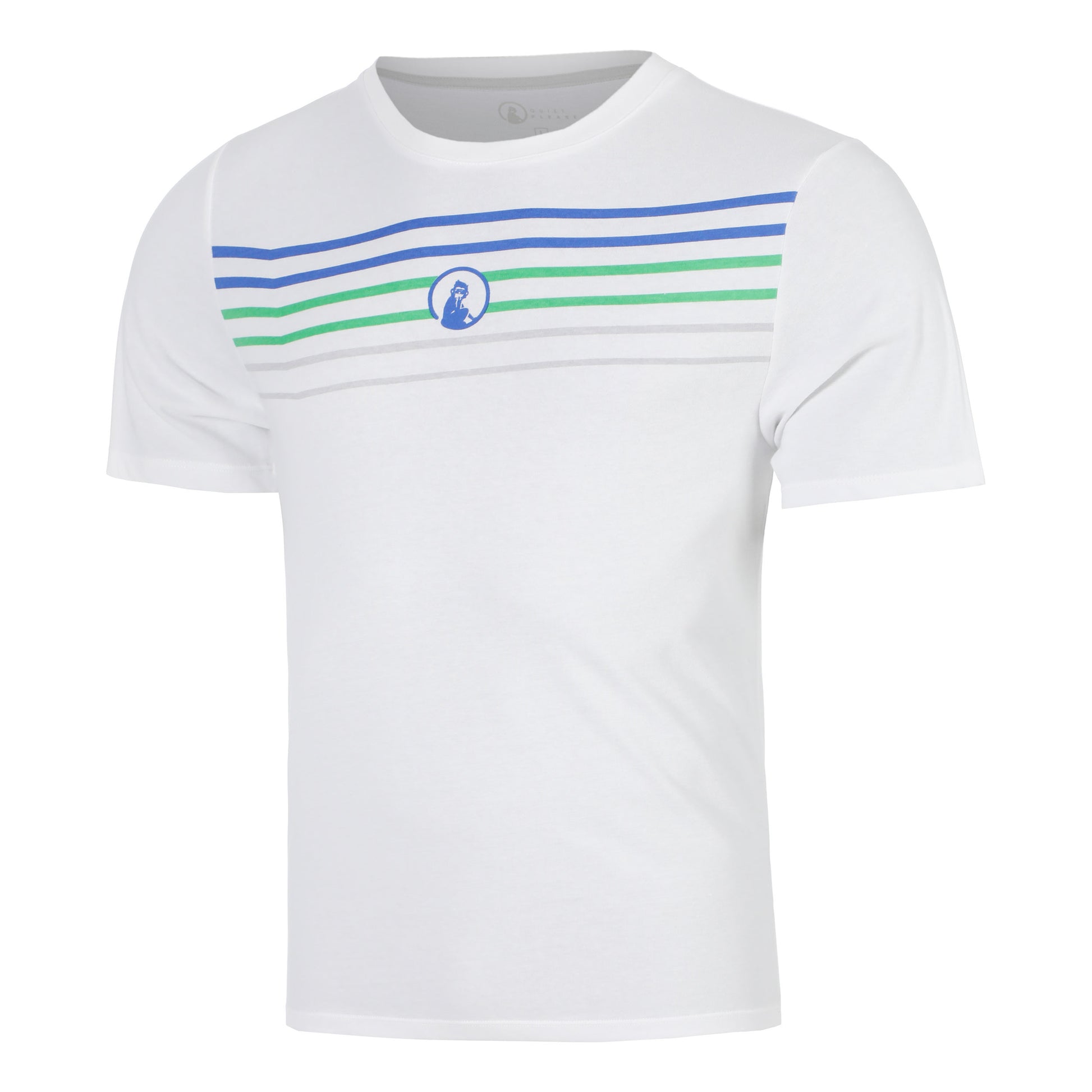 Quiet Please Trainings Stripe T-shirt Herrar - vit, orange