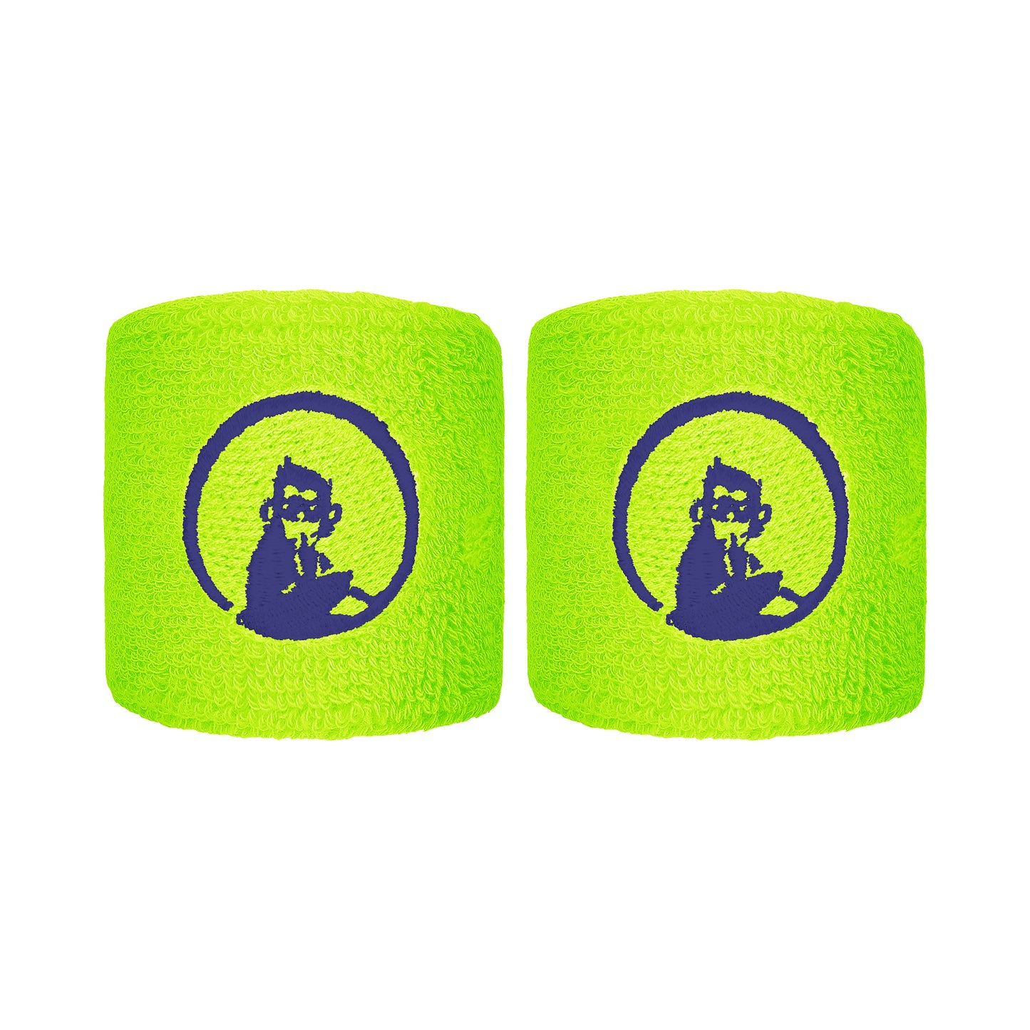 Quiet Please Svettband 2-pack kort - neongrön, mörkblå