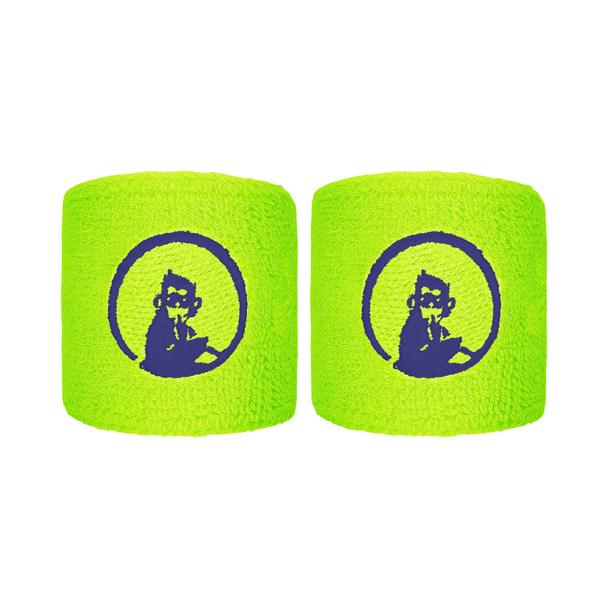 Quiet Please Svettband 2-pack kort - neongrön, mörkblå
