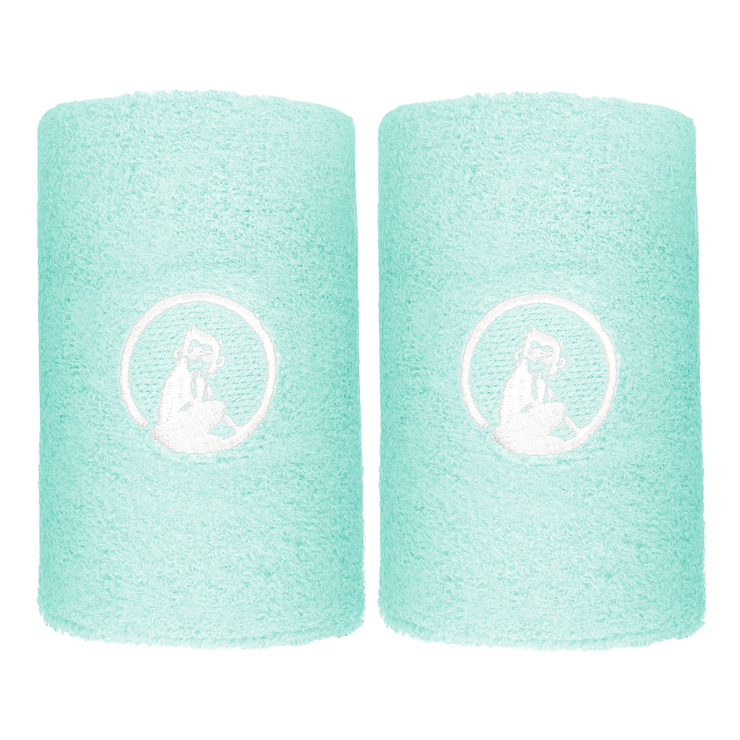 Quiet Please Svettband 2-pack lång - turkos, vit