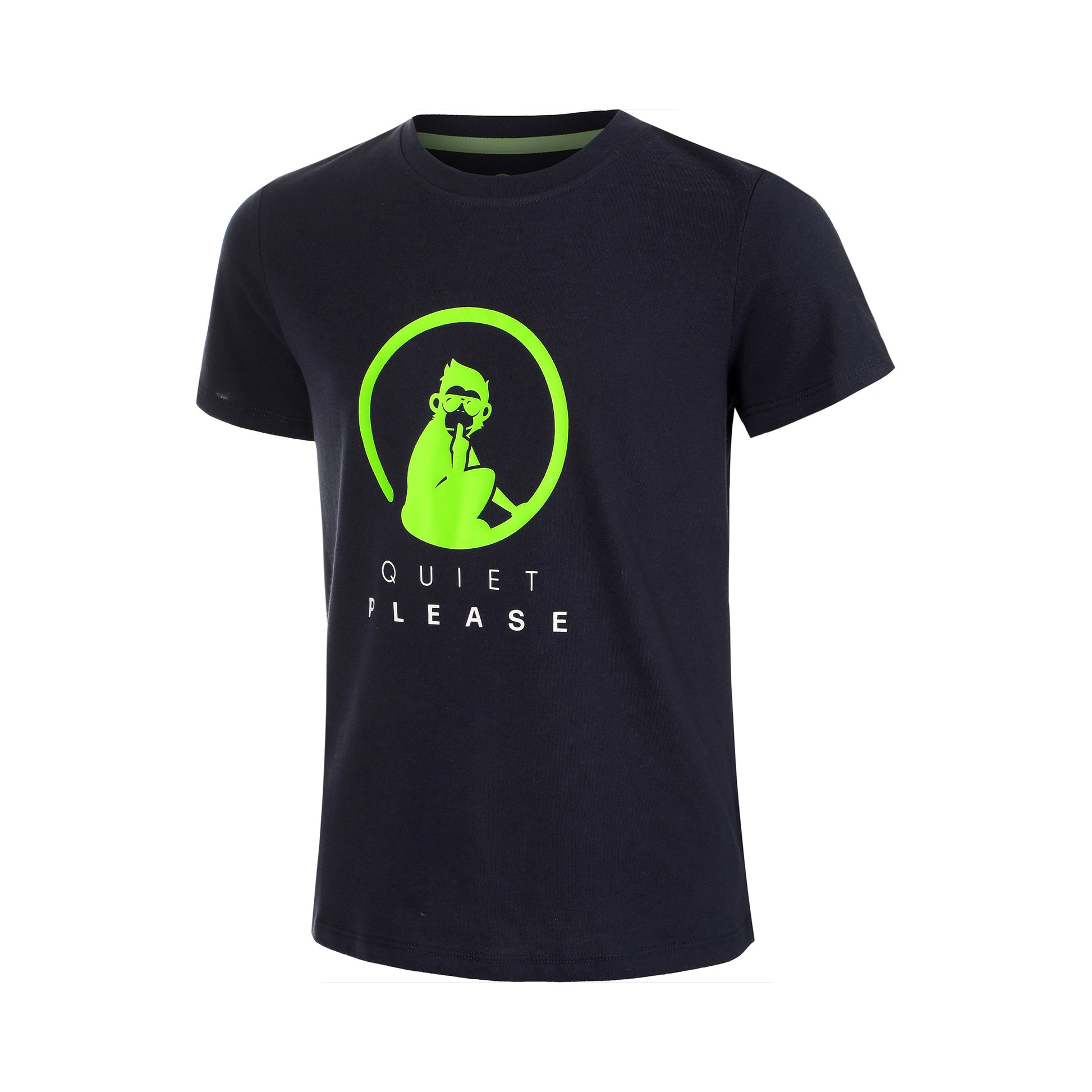 Quiet Please Wild Advantage Logo T-shirt Pojkar-Mörkblå,Neongrön