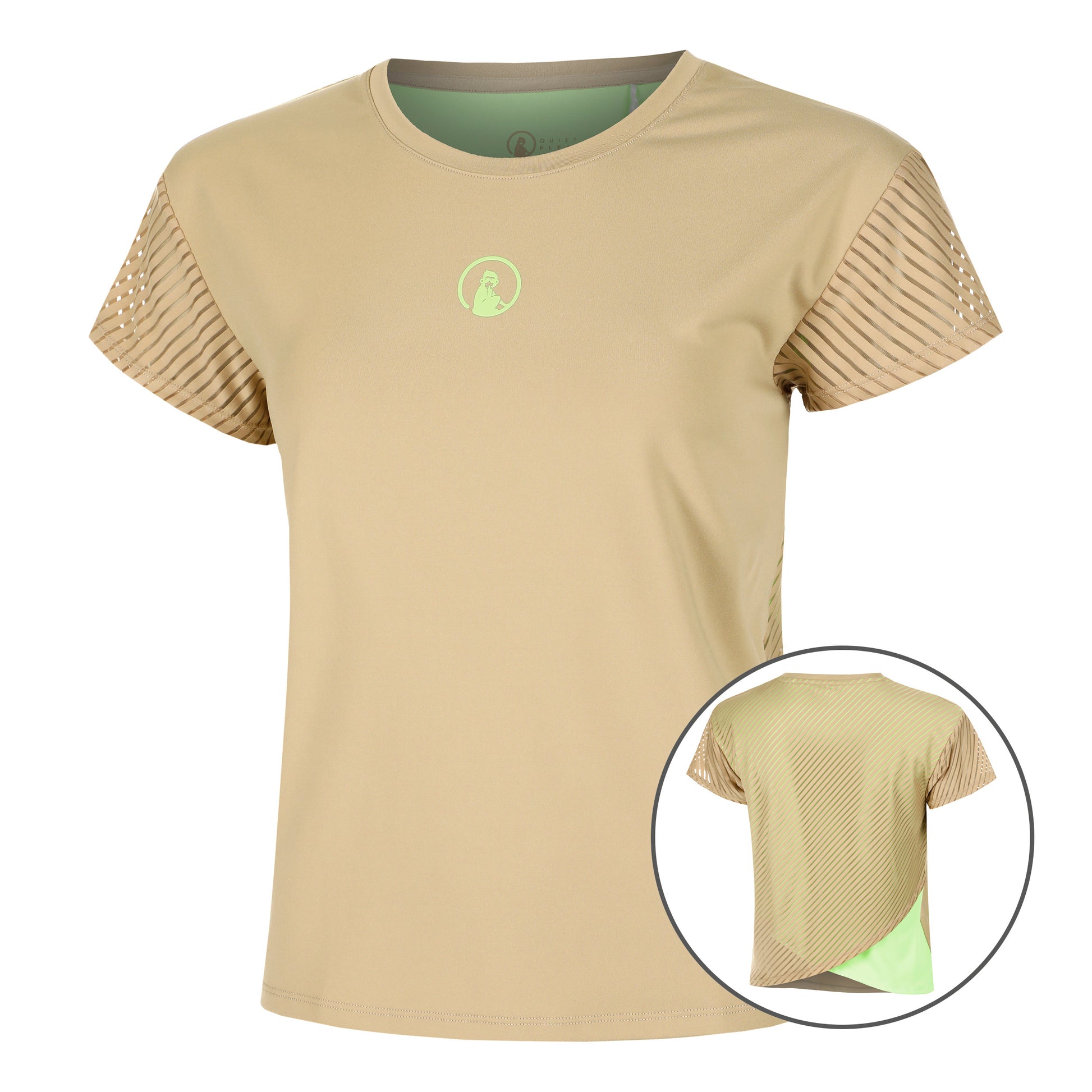 Quiet Please Wild Cross T-shirt Damer-Beige,Neongrön