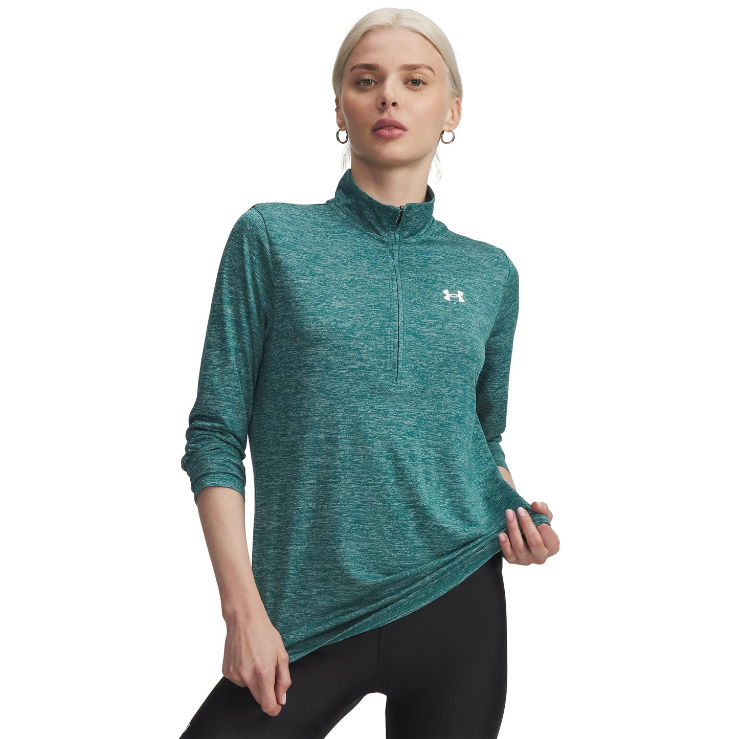 Under Armour Tech 1/2 Zip-Twist Långärmat Damer-grön, vit