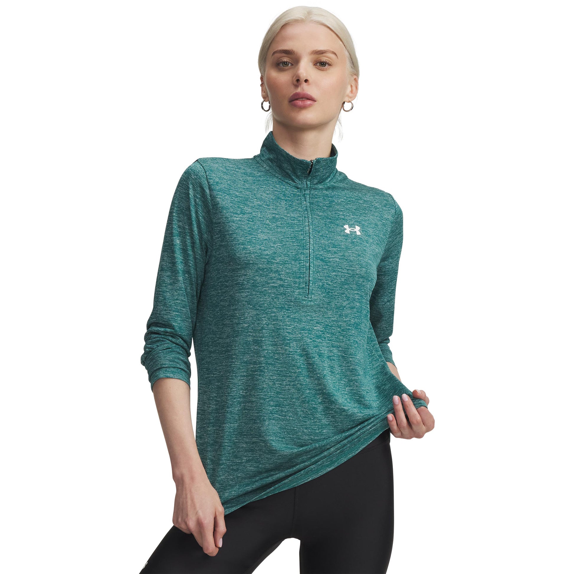 Under Armour Tech 1/2 Zip-Twist Långärmat Damer-grön, vit