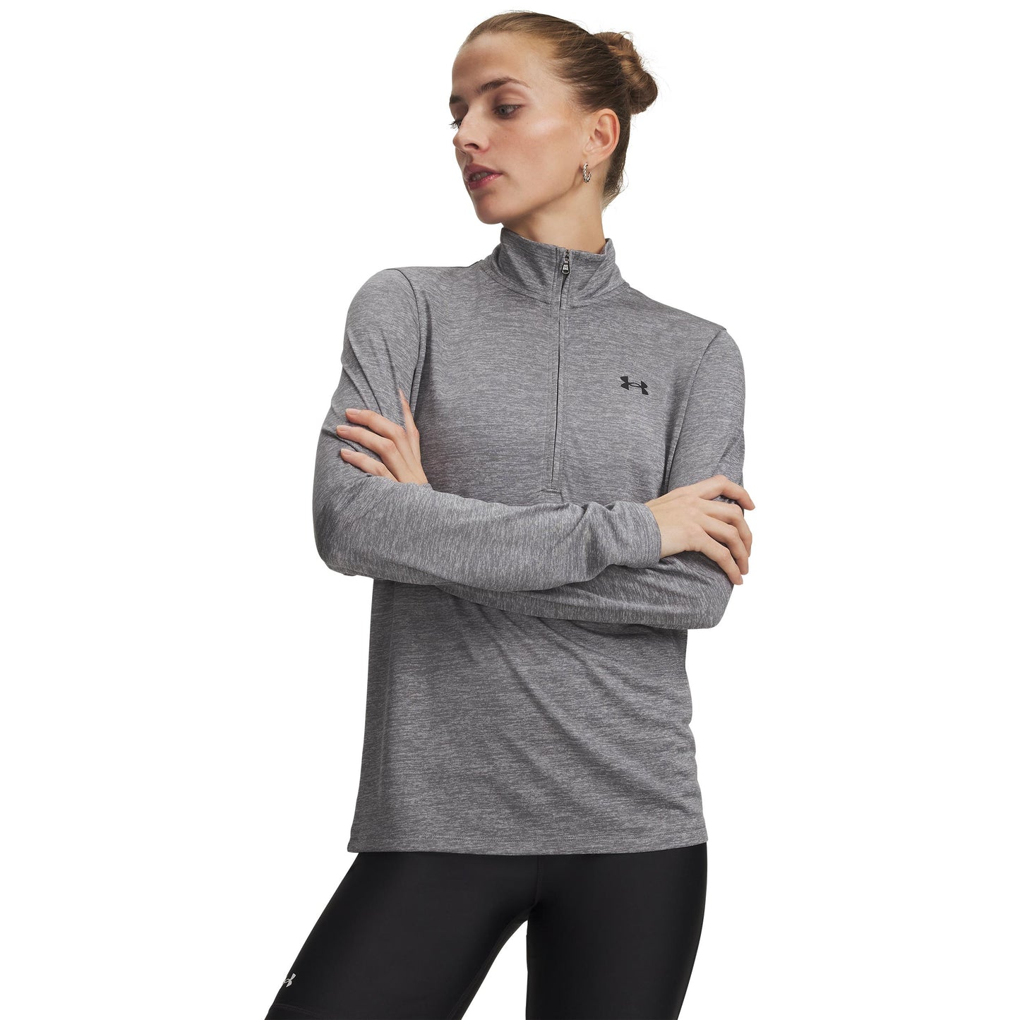 Under Armour Tech 1/2 Zip-Twist Långärmat Damer-grön, svart