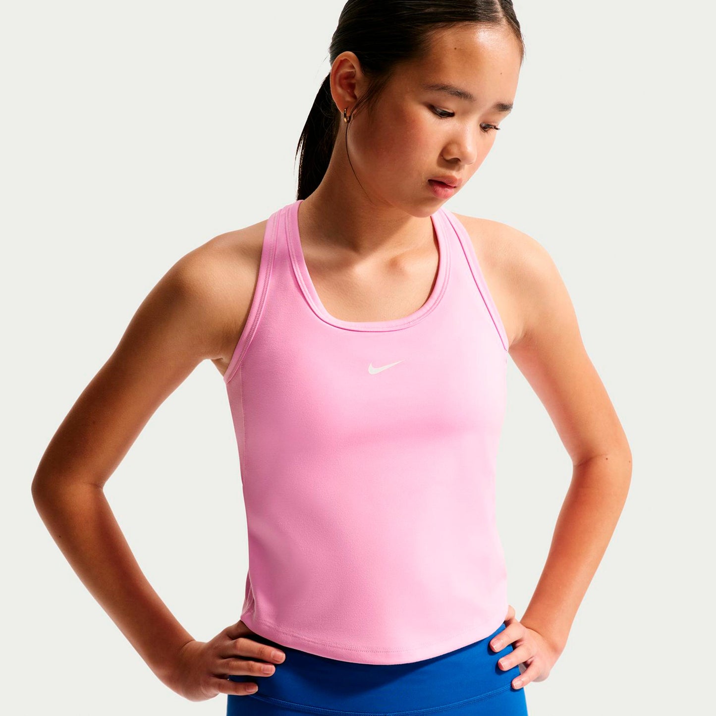 Nike Dri-FIT One Linne Barn - rosa, vit