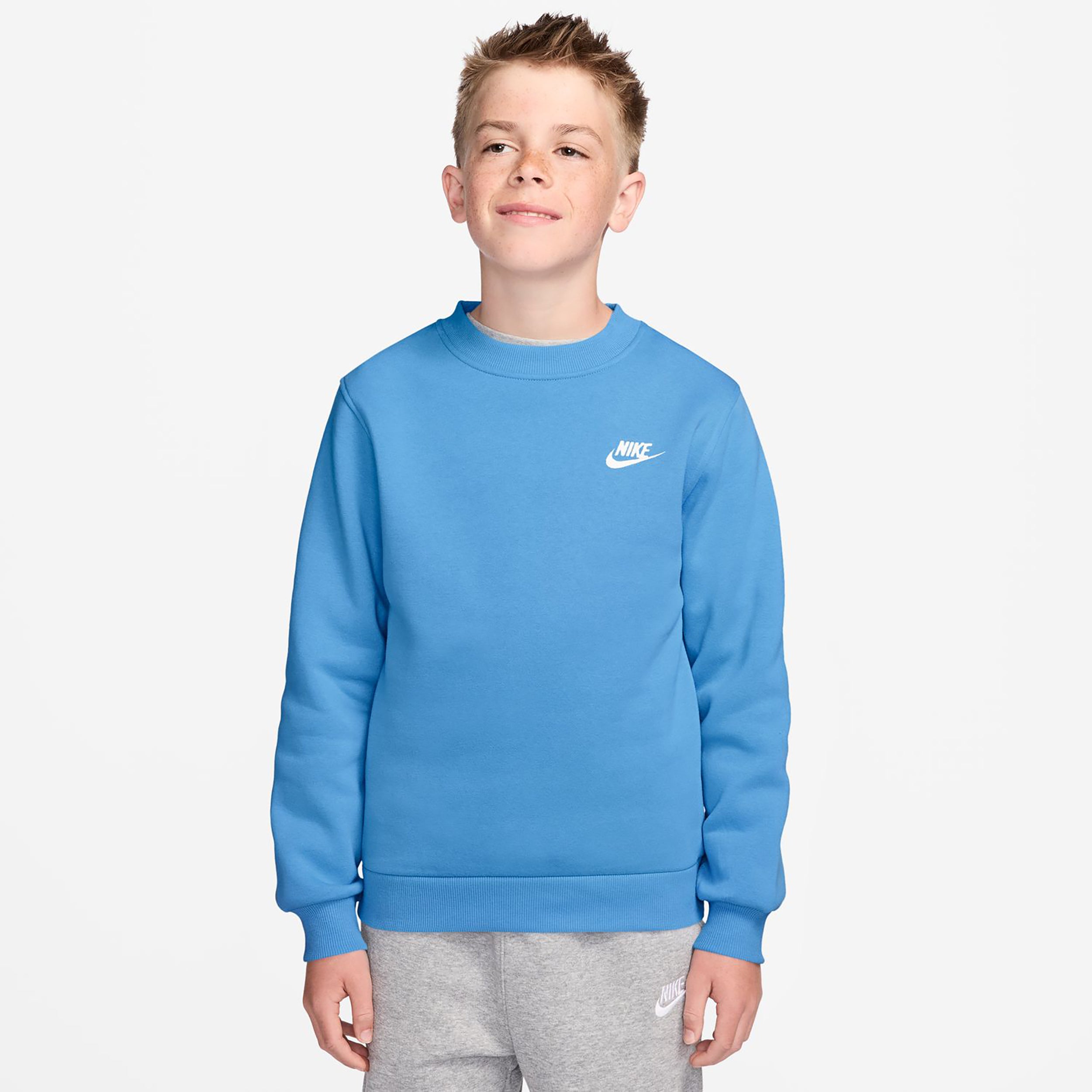 Nike Club Fleece Tröja Barn - ljusblå, vit