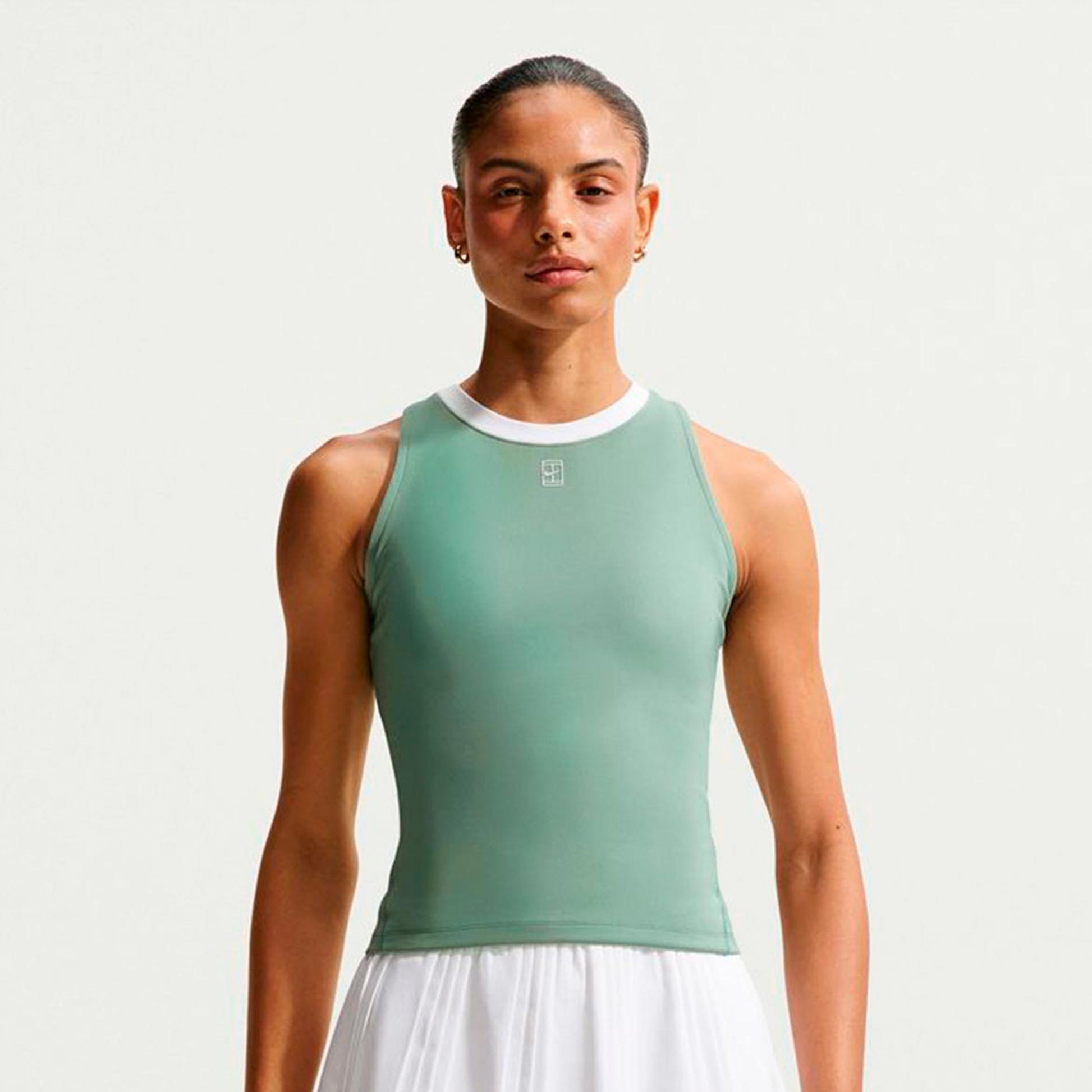Nike Court Dri-FIT Advantage Linne Damer - grågrön, vit