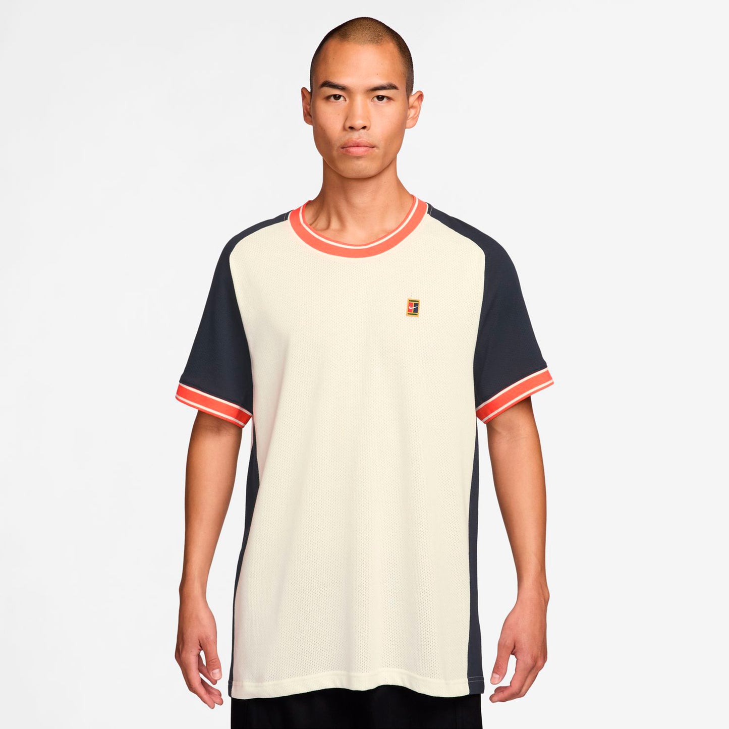 Nike Court Heritage T-shirt Herrar-creme, mörkblå