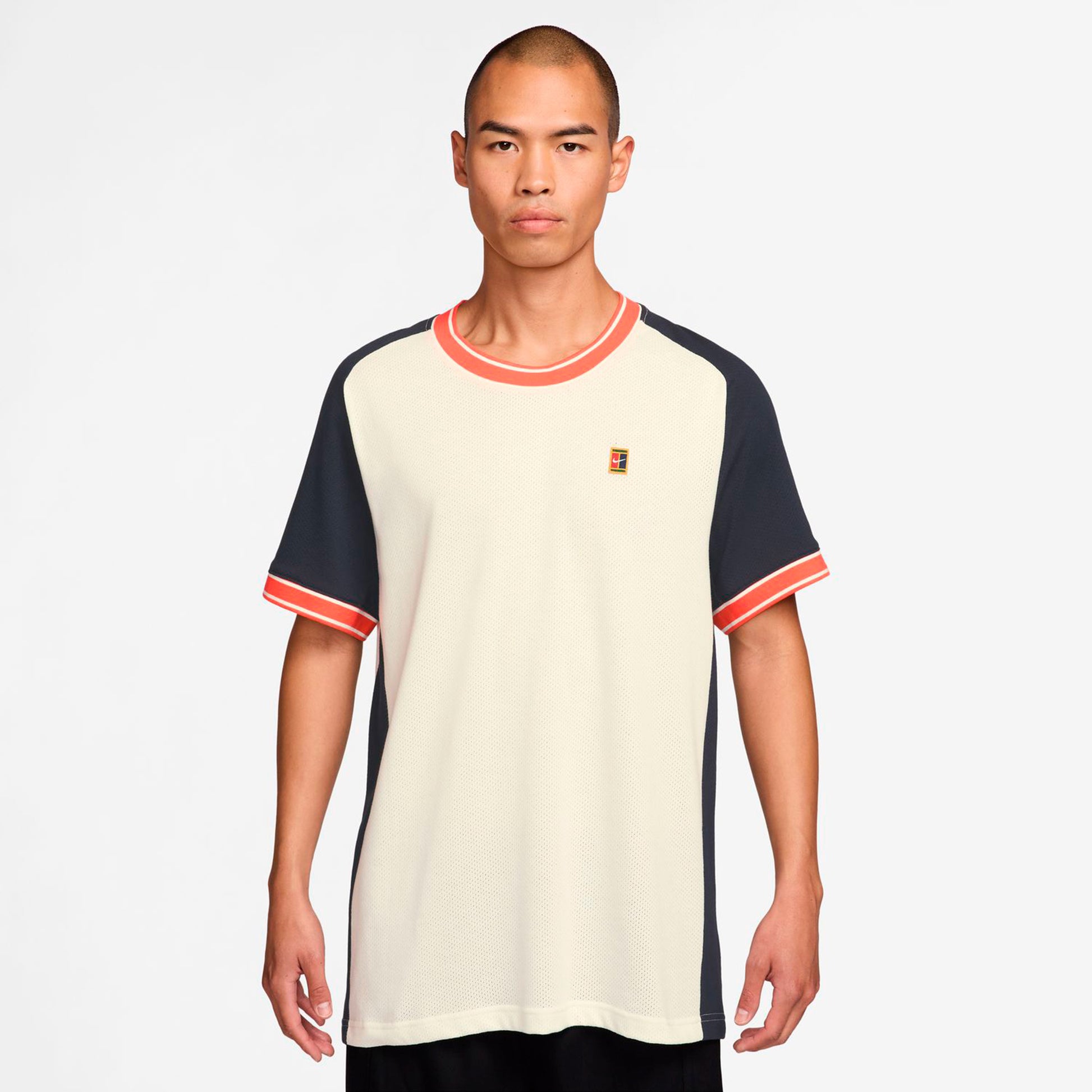 Nike Court Heritage T-shirt Herrar-creme, mörkblå