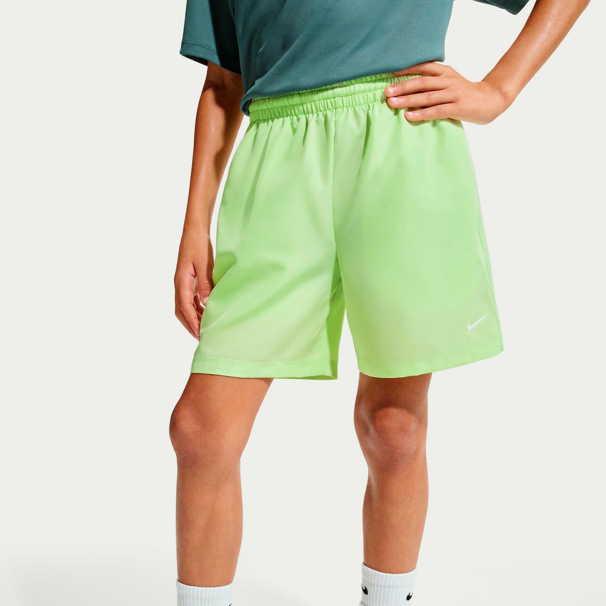 Nike Big Shorts Pojkar-lime, vit