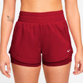 Dri-Fit One Mid Rise 2in1 3in Shorts Damer - röd