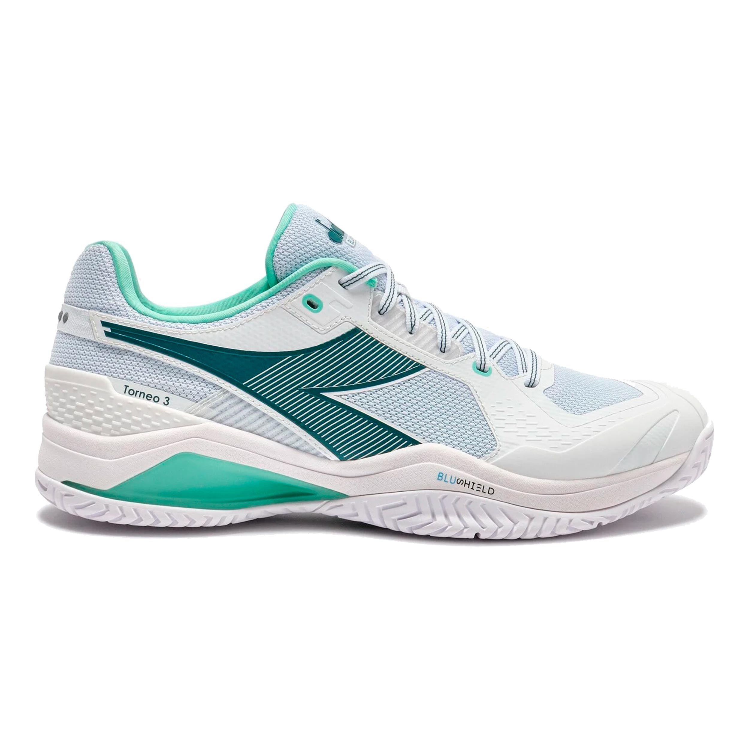Diadora Blushield Torneo 3 Allroundsko Herrar-vit, petrol