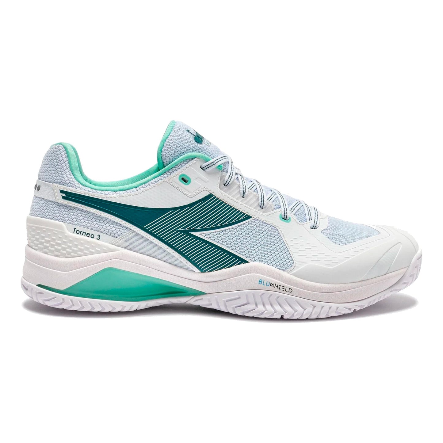 Diadora Blushield Torneo 3 Allroundsko Herrar-vit, petrol