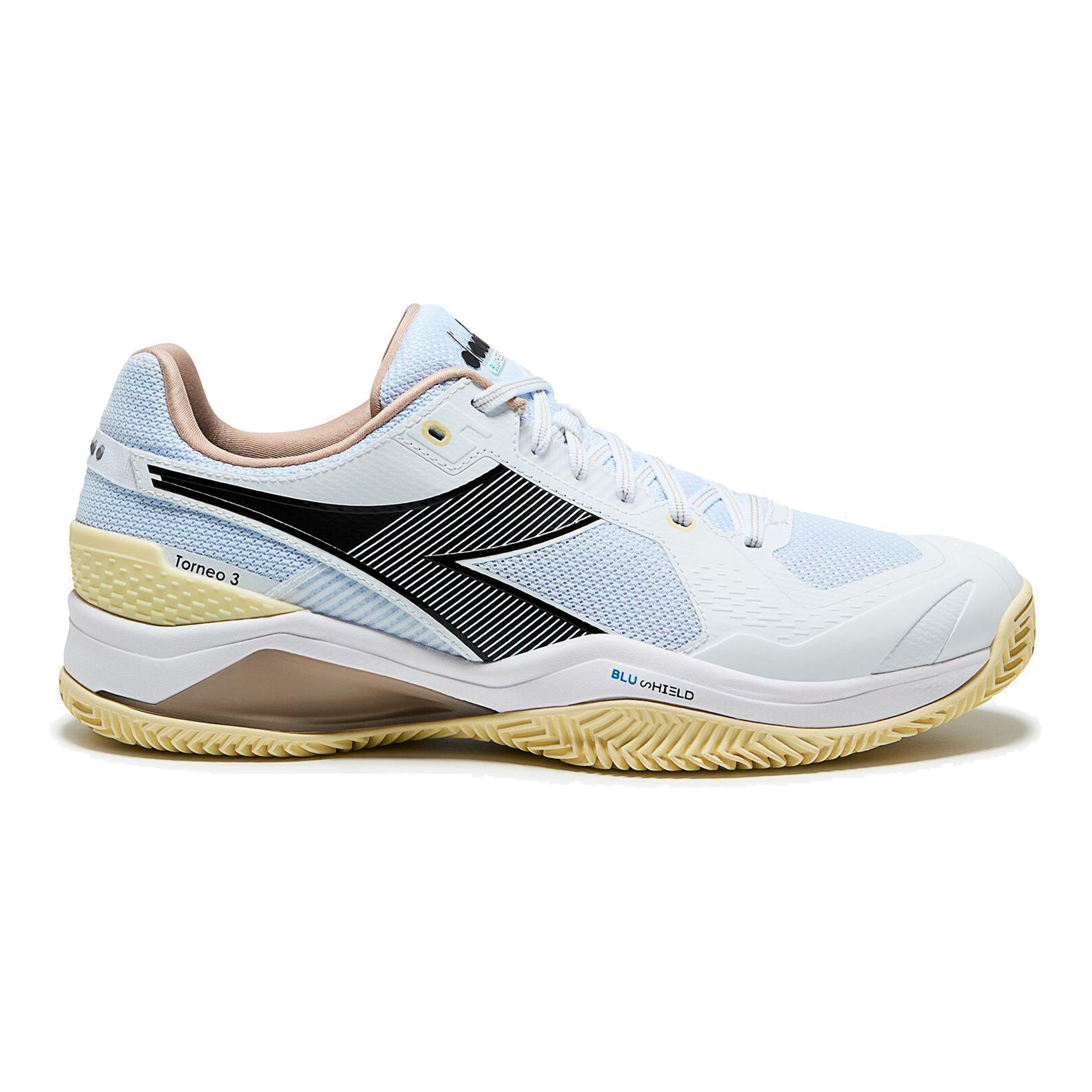 Diadora Blushield Torneo 3 Sko för grus Herrar - ljusblå, beige