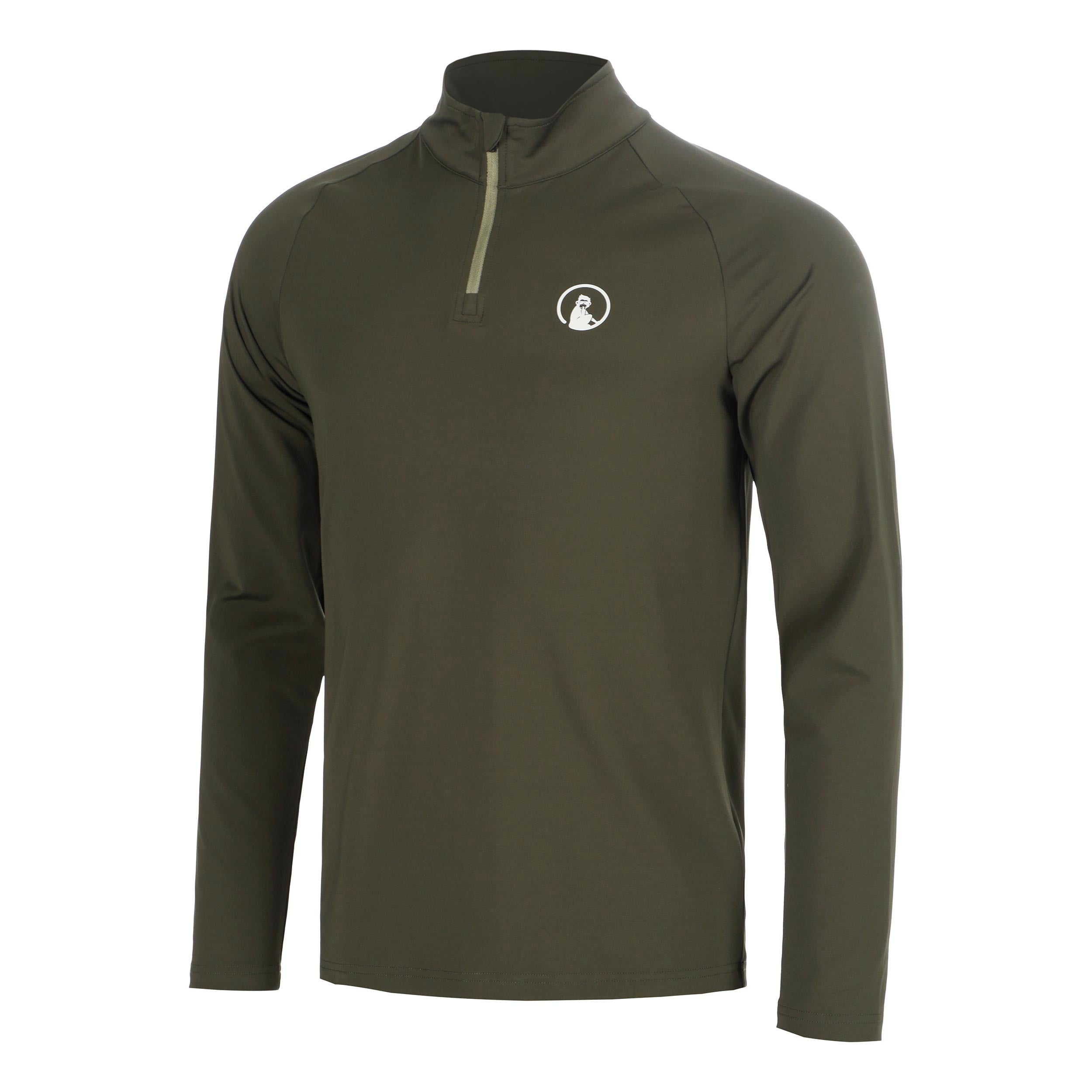 Quiet Please Memories Big Serve 1/4 Zip Långärmat Herrar - mörkgrön