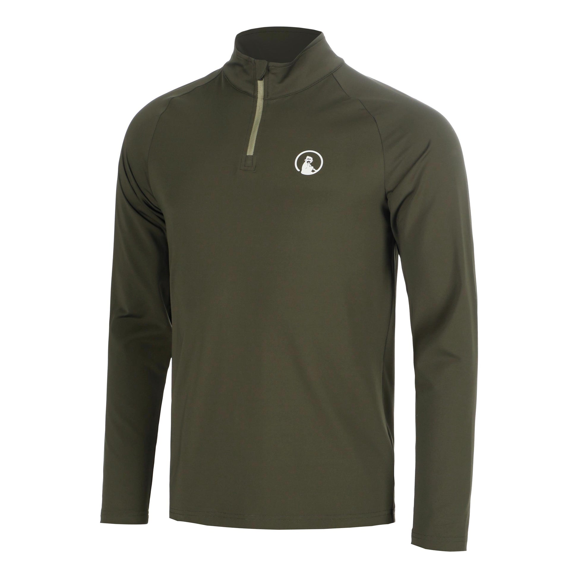Quiet Please Memories Big Serve 1/4 Zip Långärmat Herrar - mörkgrön