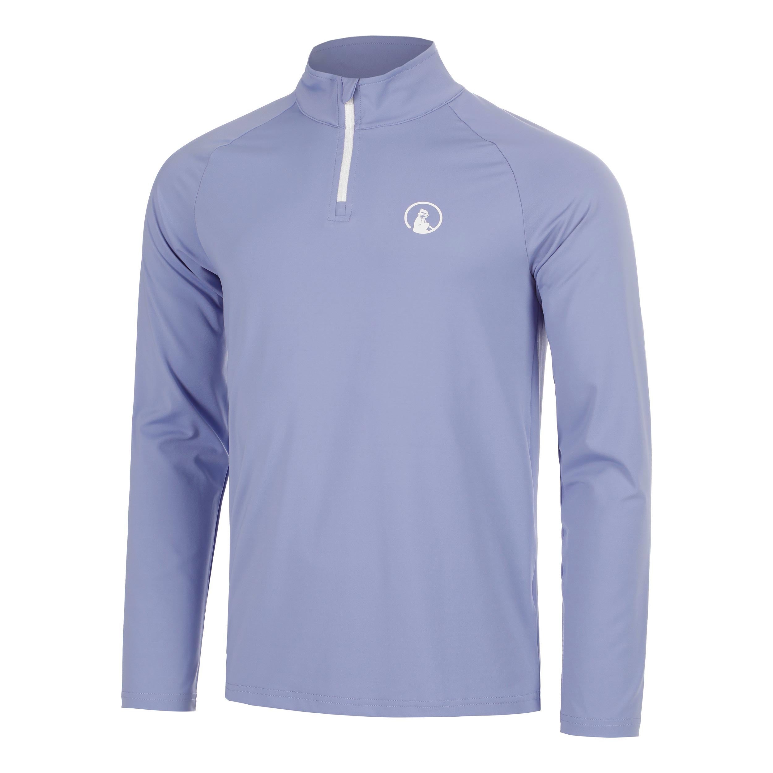Quiet Please Glow Big Serve 1/4 Zip Långärmat Herrar - blå, creme
