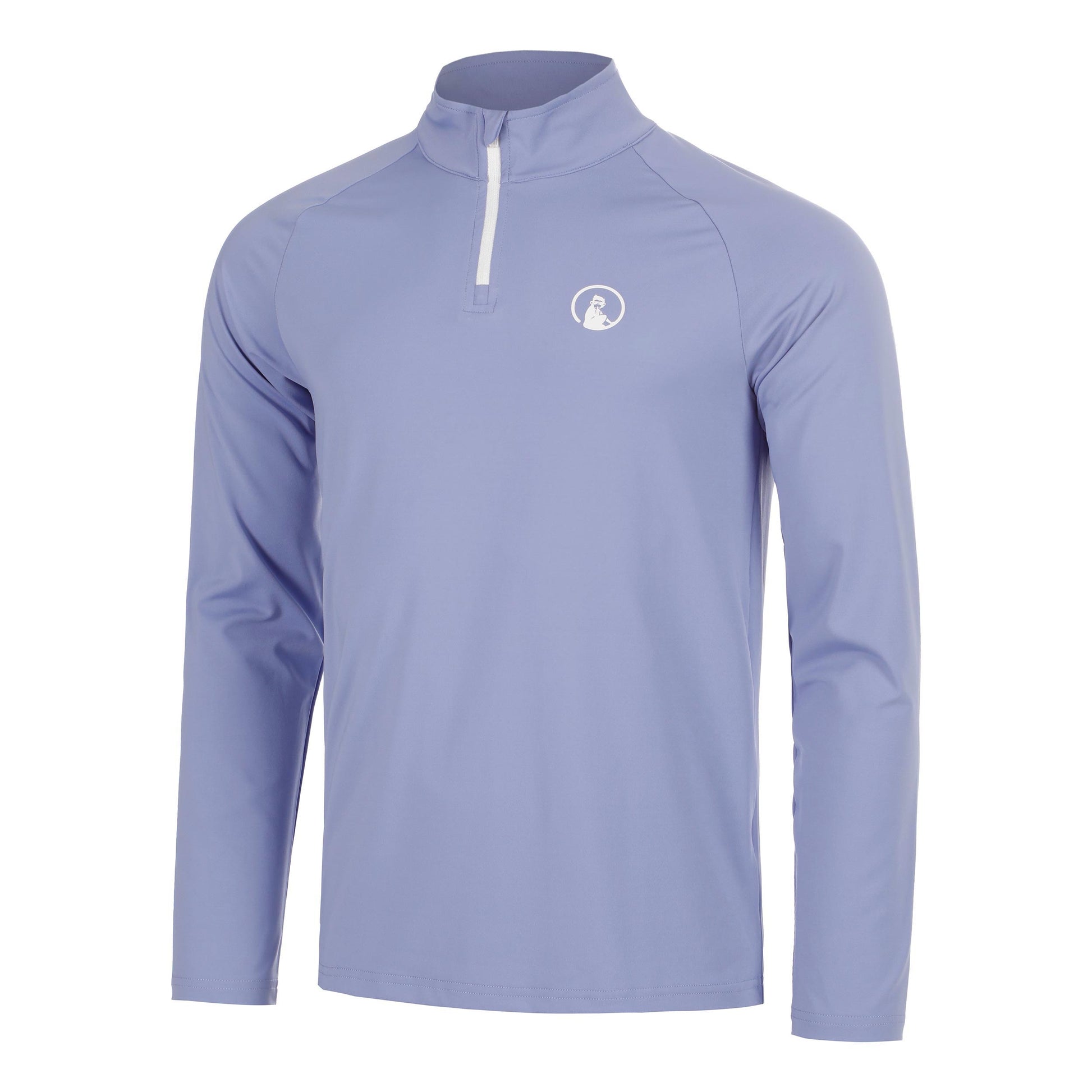 Quiet Please Glow Big Serve 1/4 Zip Långärmat Herrar - blå, creme