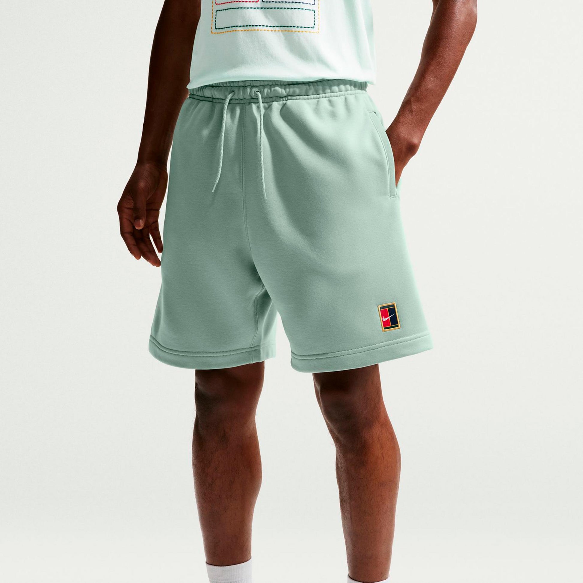 Nike Court Dri-Fit Heritage Fleece Shorts Herrar - grågrön