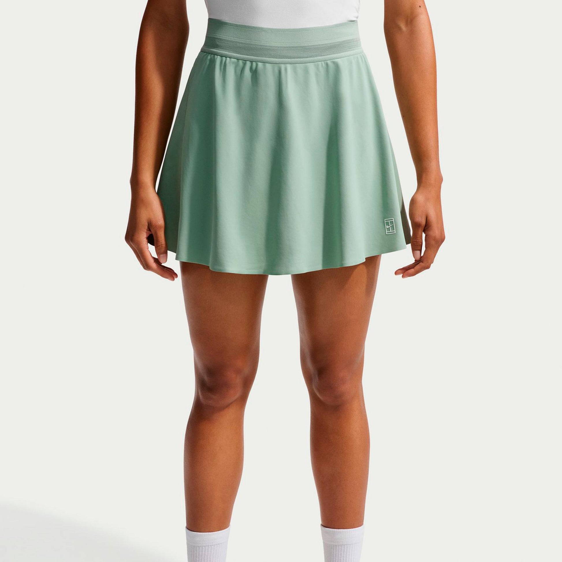 Nike Court Dri-FIT Advantage Ace High Rise Kjol Damer - grågrön, vit