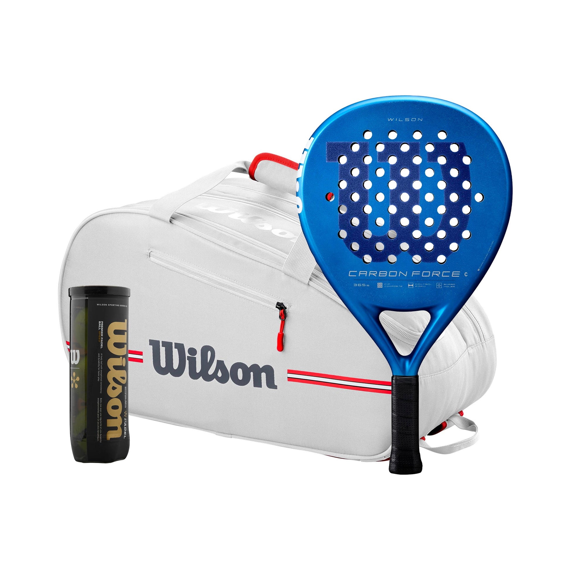 Wilson 3-pack Carbon Force C Plus racketväska, Plus bollrör