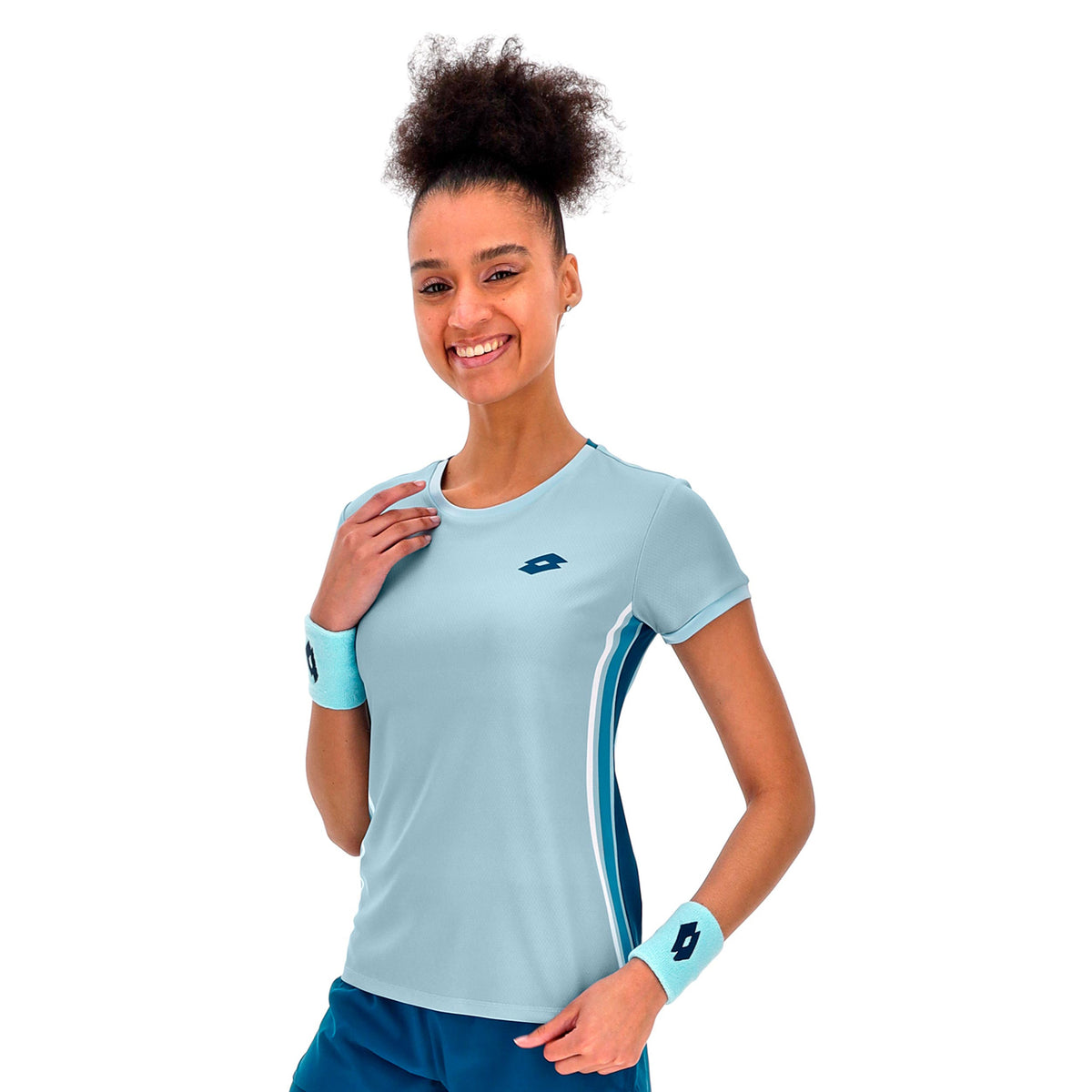 Lotto Tech VI T-shirt Damer - ljusblå, vit