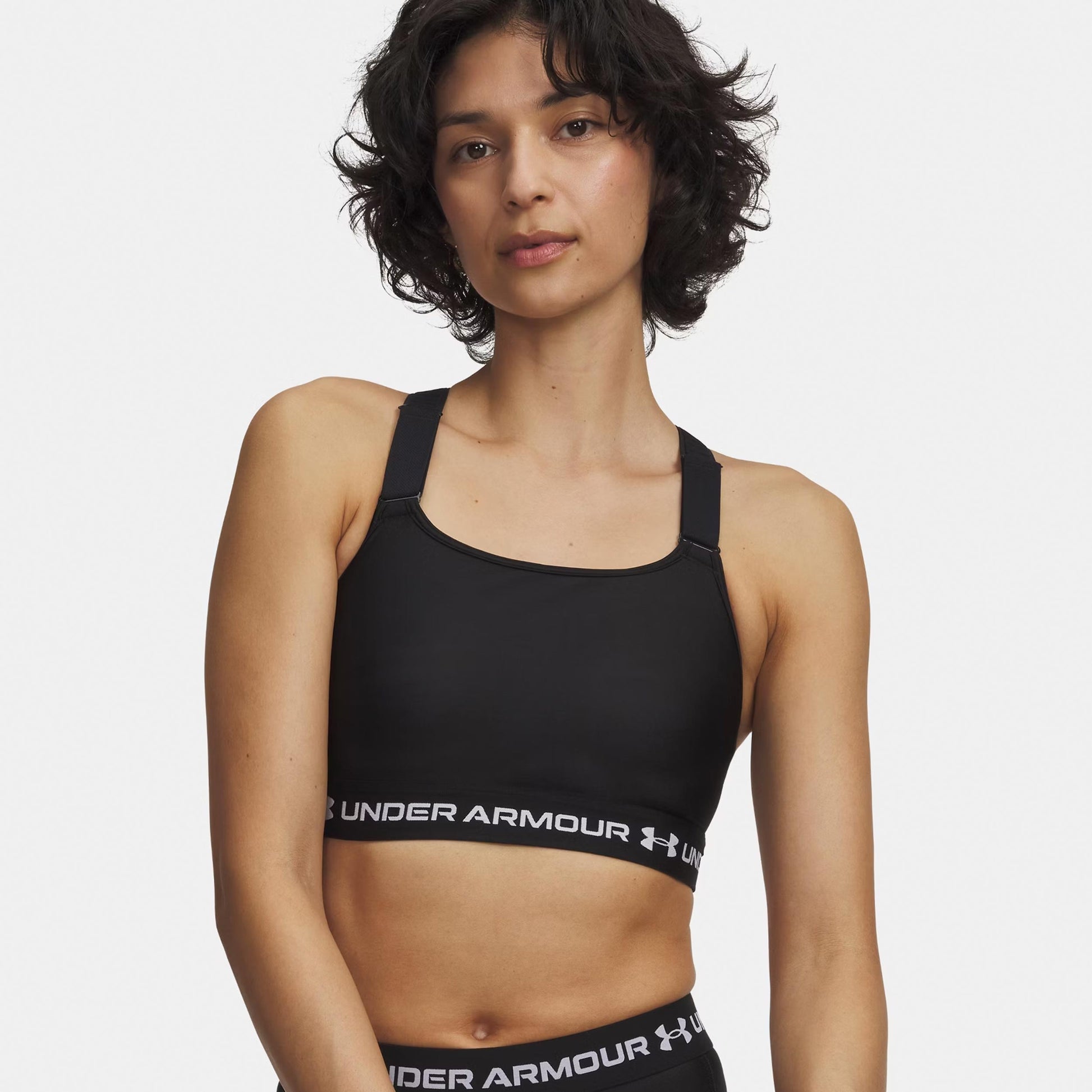 Under Armour HeatGear High Sport-behå Damer-svart, vit