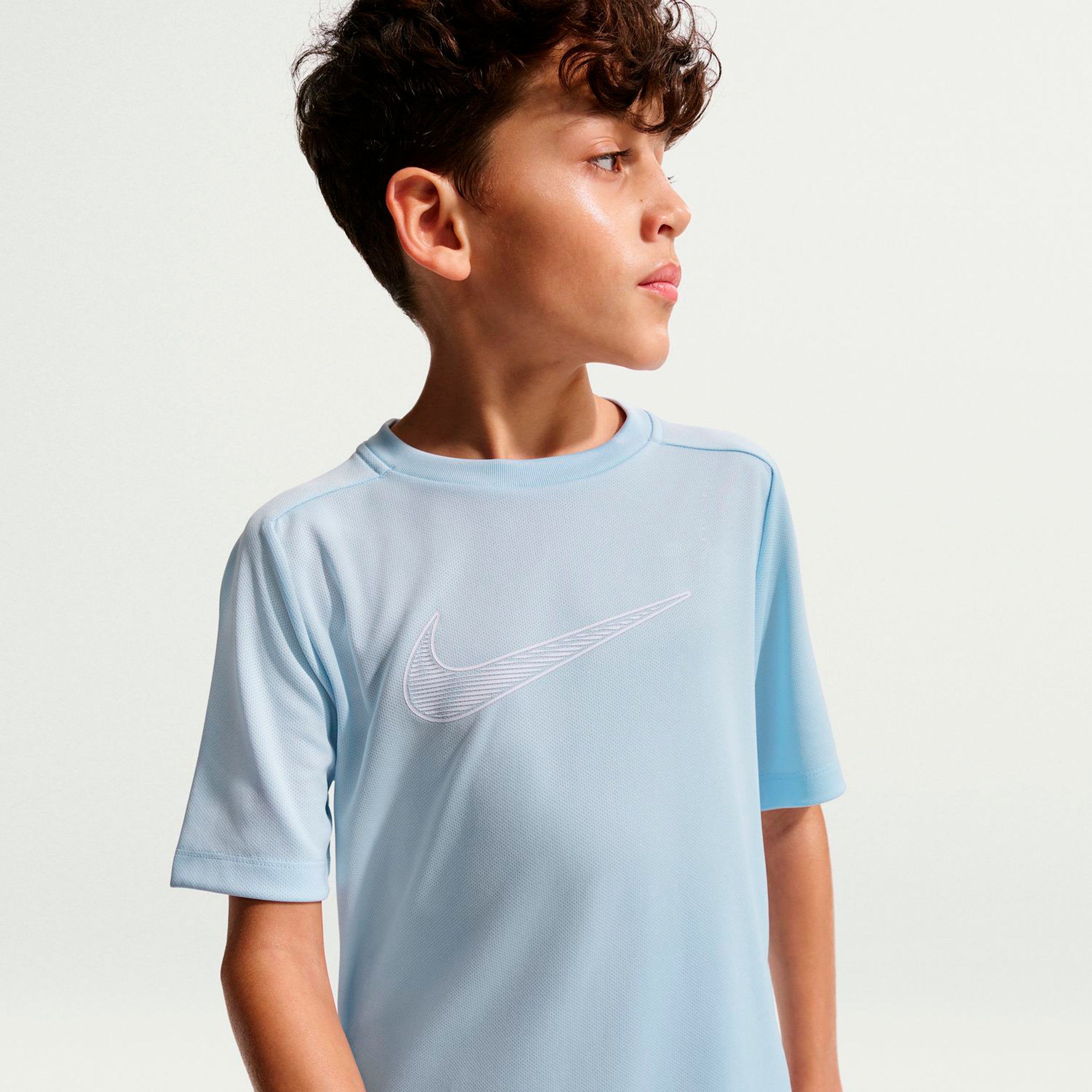 Nike Dri-Fit Multi  T-shirt Pojkar - ljusblå, vit
