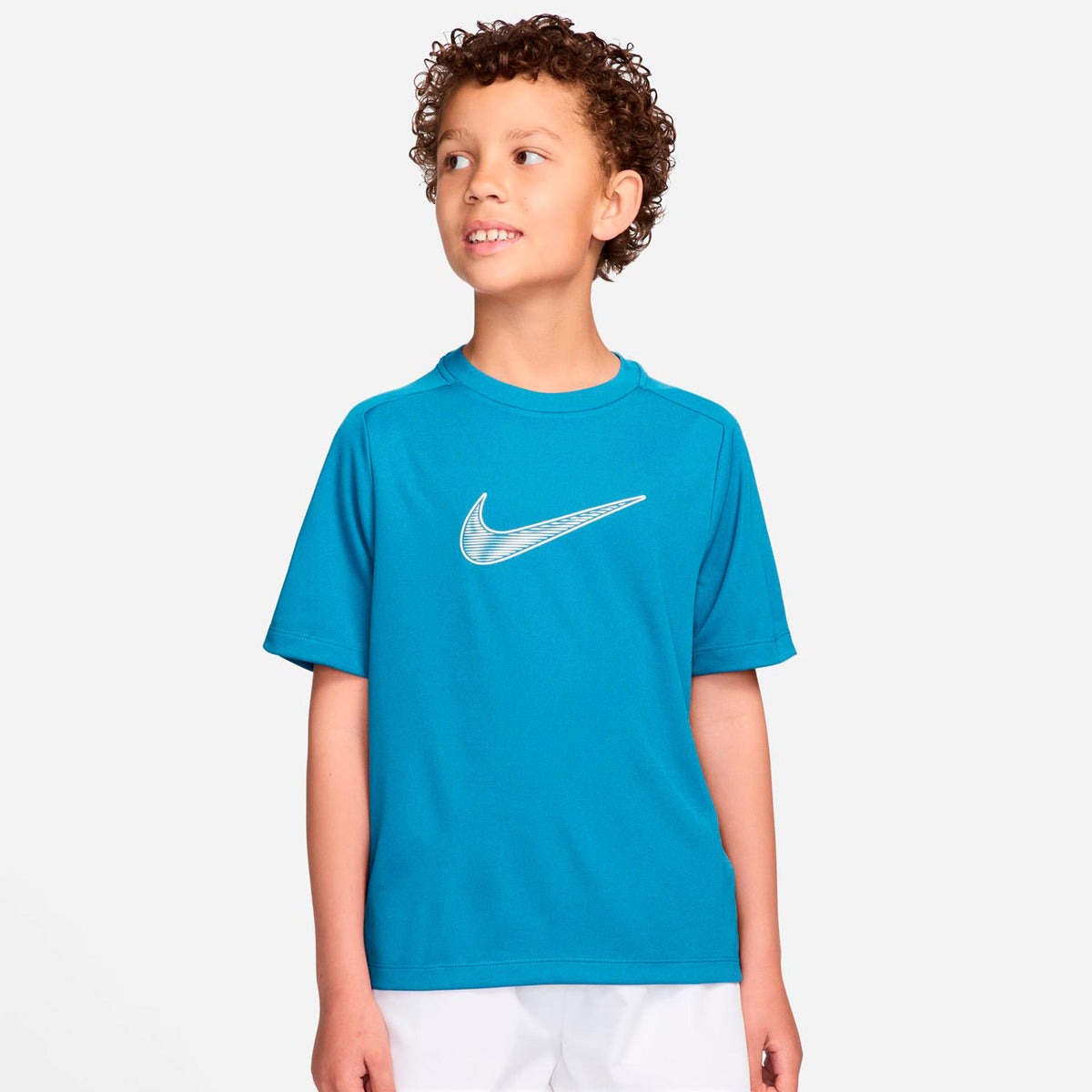 Nike Dri-Fit Multi  T-shirt Pojkar - turkos, vit