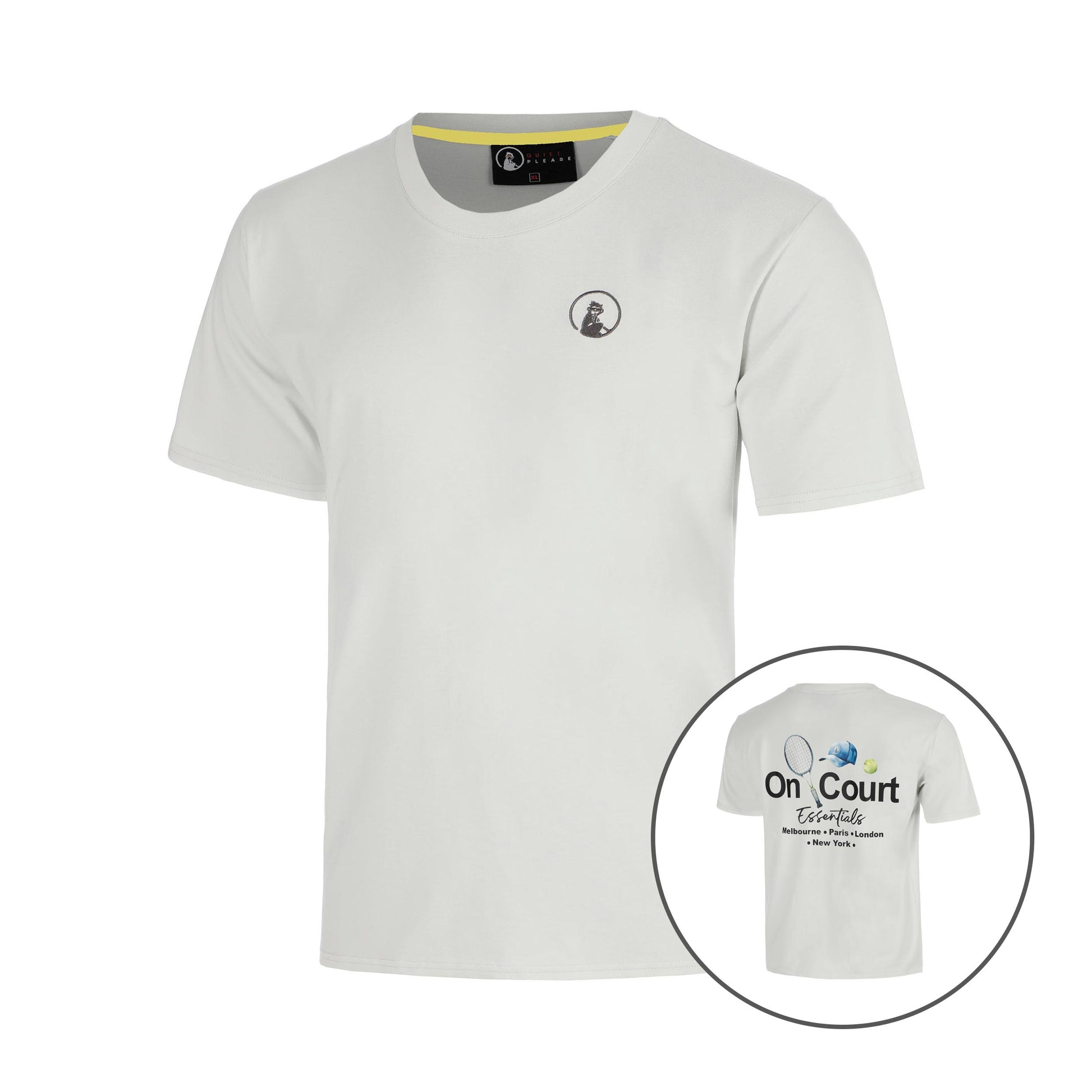 Quiet Please Crush On Court Essentials T-shirt Pojkar-ljusgrå, svart