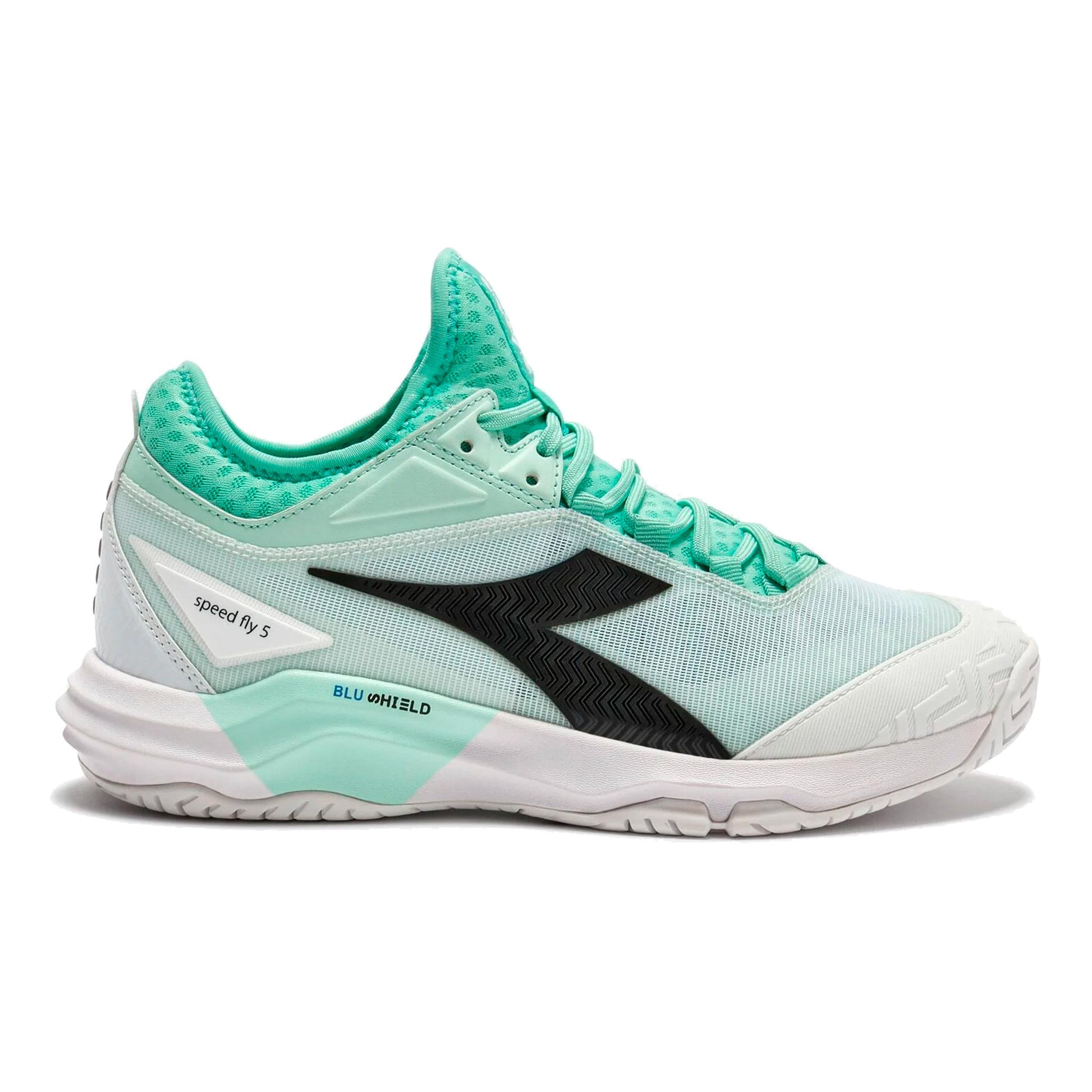 Diadora Speed Blushield Fly 5 Allroundsko Damer-turkos, svart
