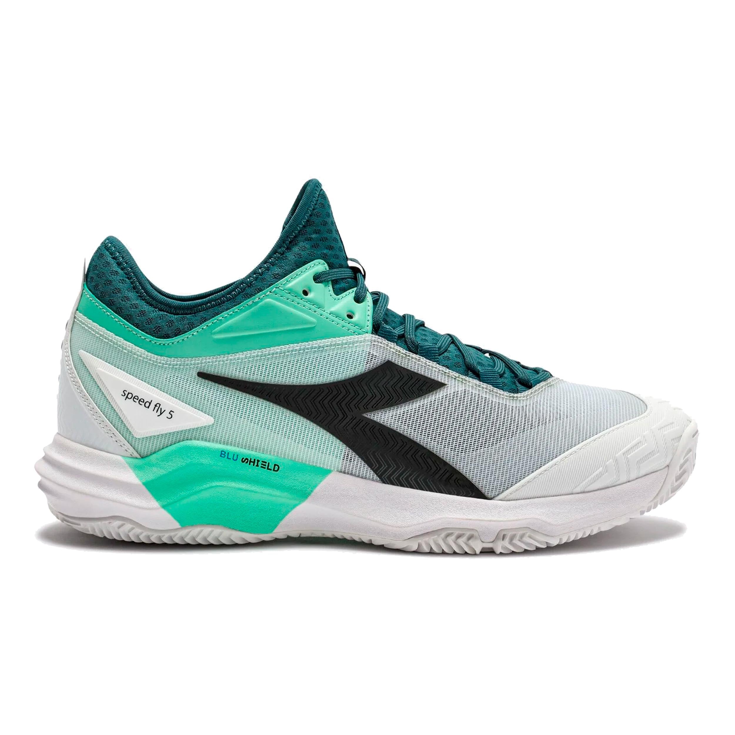 Diadora Speed Blushield Fly 5 Sko för grus Herrar-petrol, svart