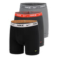 Essential Cotton Stretch Boxer Brief Boxershorts - 3-pack Herrar-svart, antracit