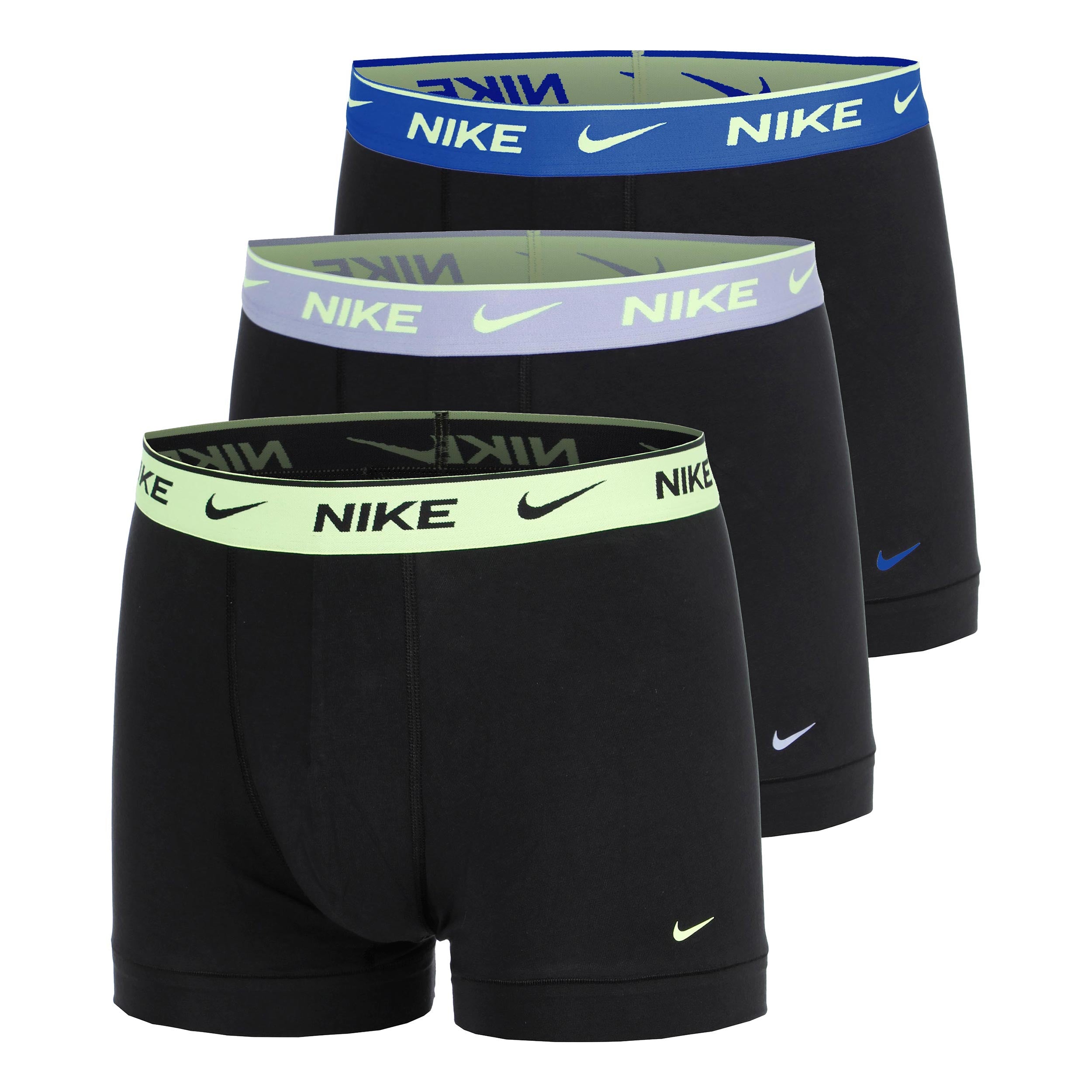Nike Essential Cotton Stretch Trunk Boxershorts 3-pack Herrar - svart, turkos