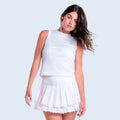 Weave Stripe Muscle Linne Damer - vit, rosa
