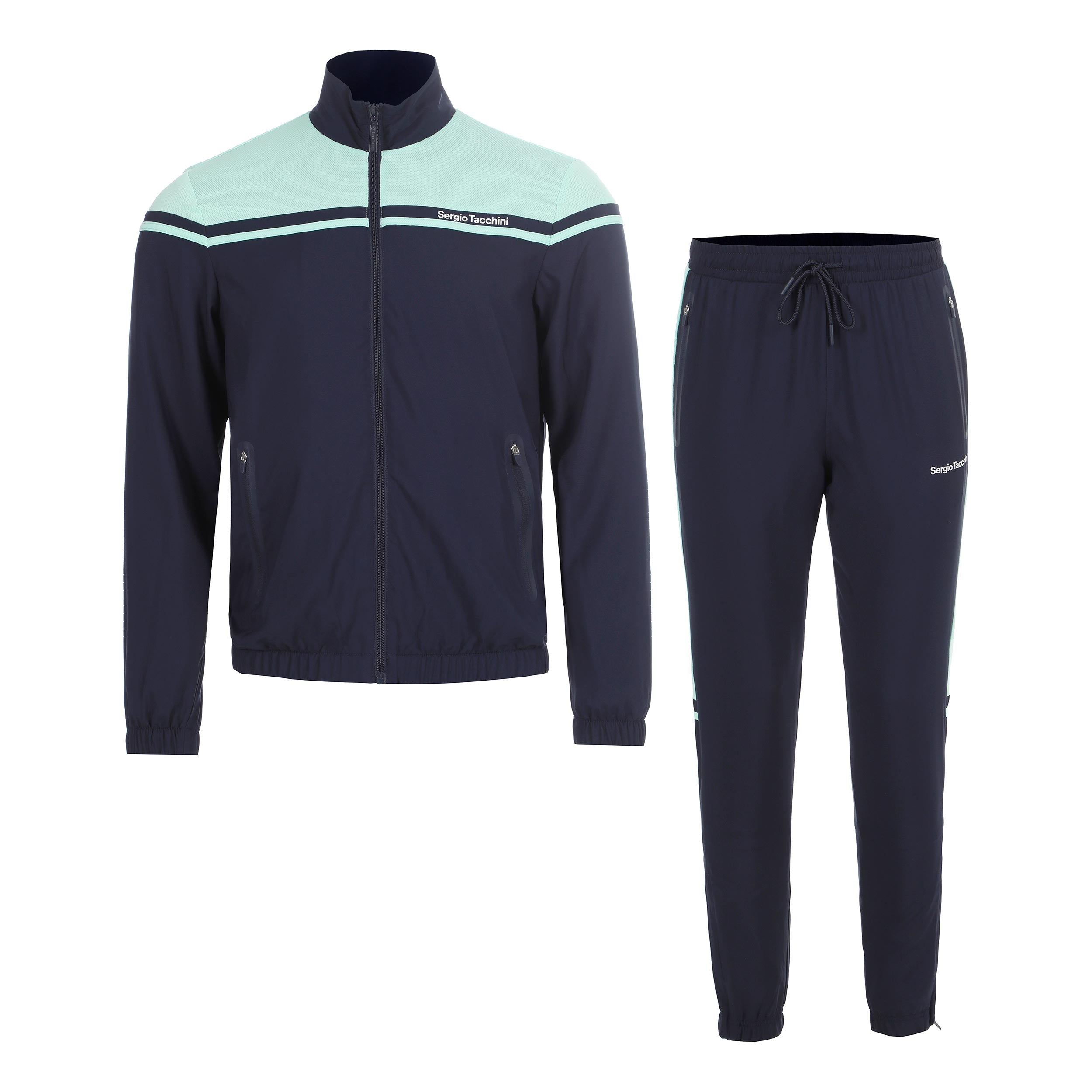 Sergio Tacchini Riflesso Träningsoverall Herrar - mörkblå, grön