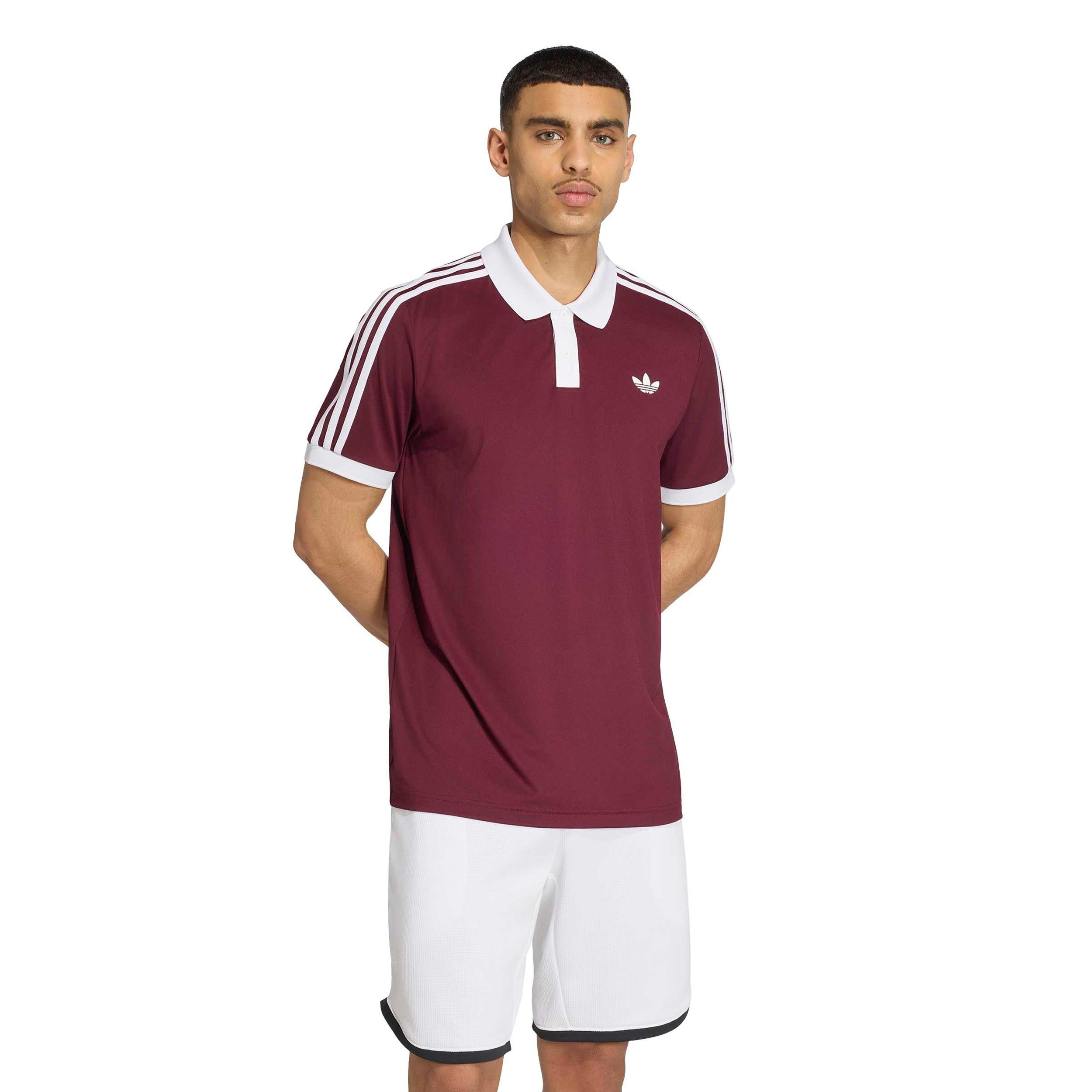 adidas Classics Polo Herrar - rött vin, vit