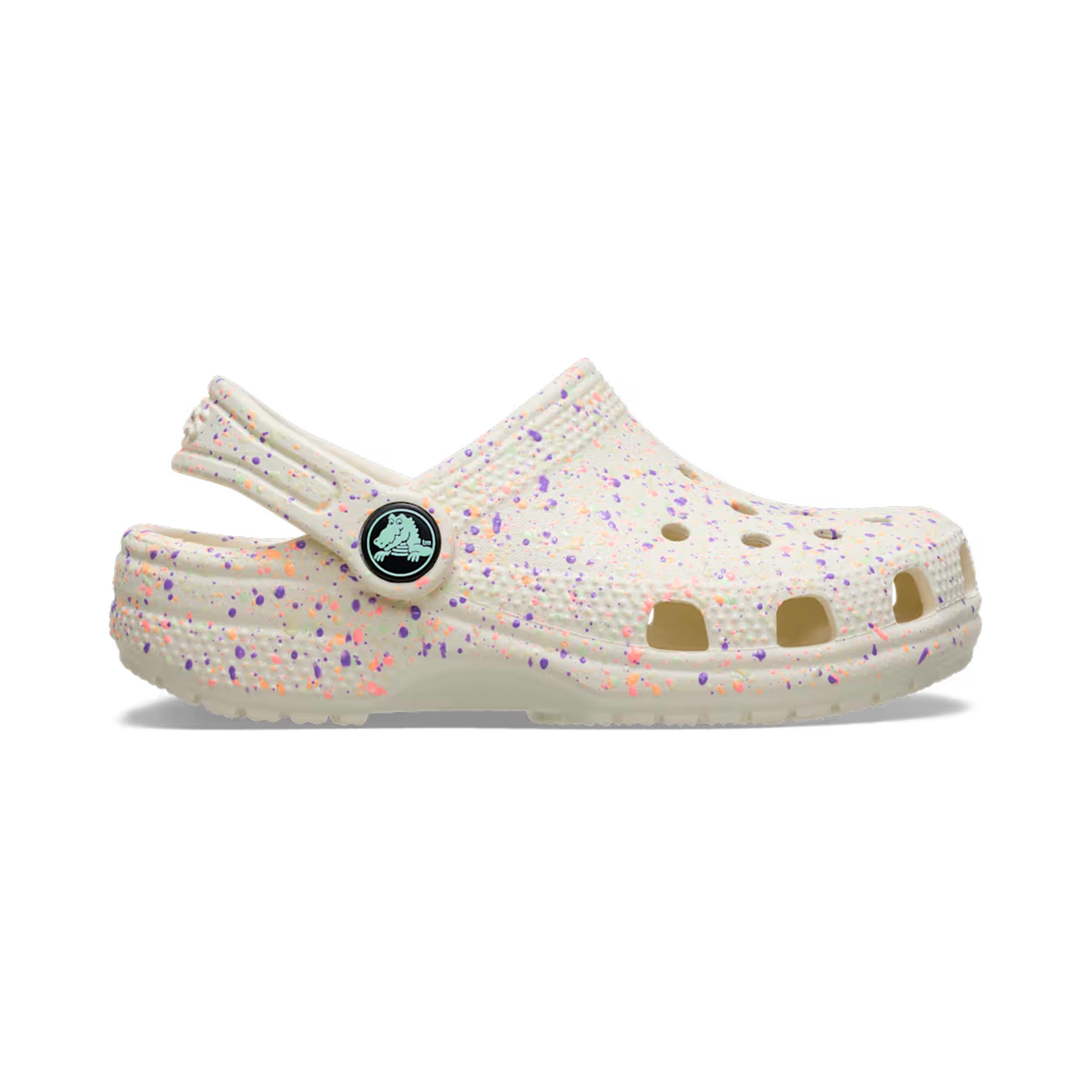 Crocs Classic Paint Splatter Badtofflor Barn - beige, flerfärgad
